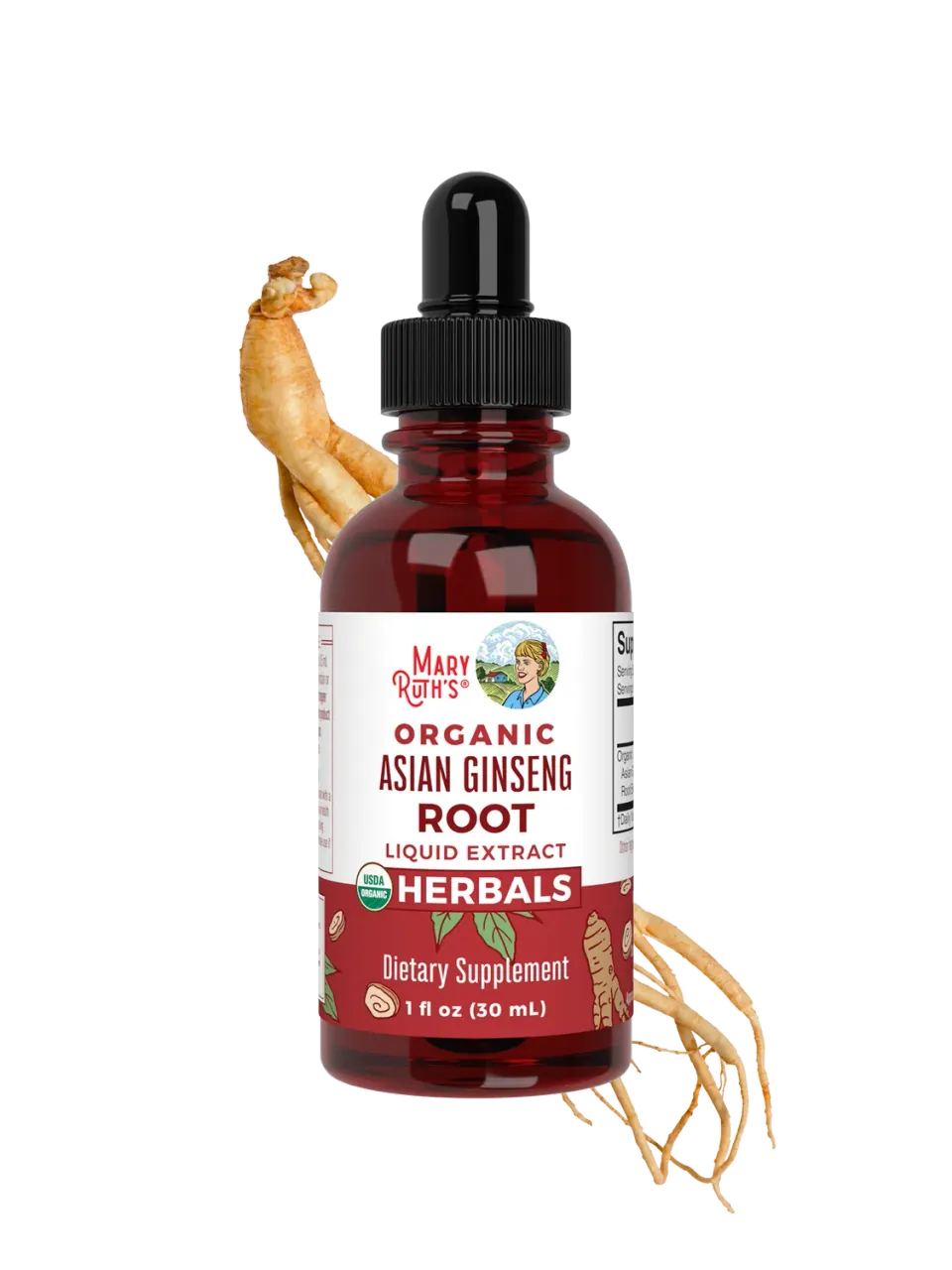MaryRuth's Asian Ginseng dråper økologisk 30 ml adaptogen