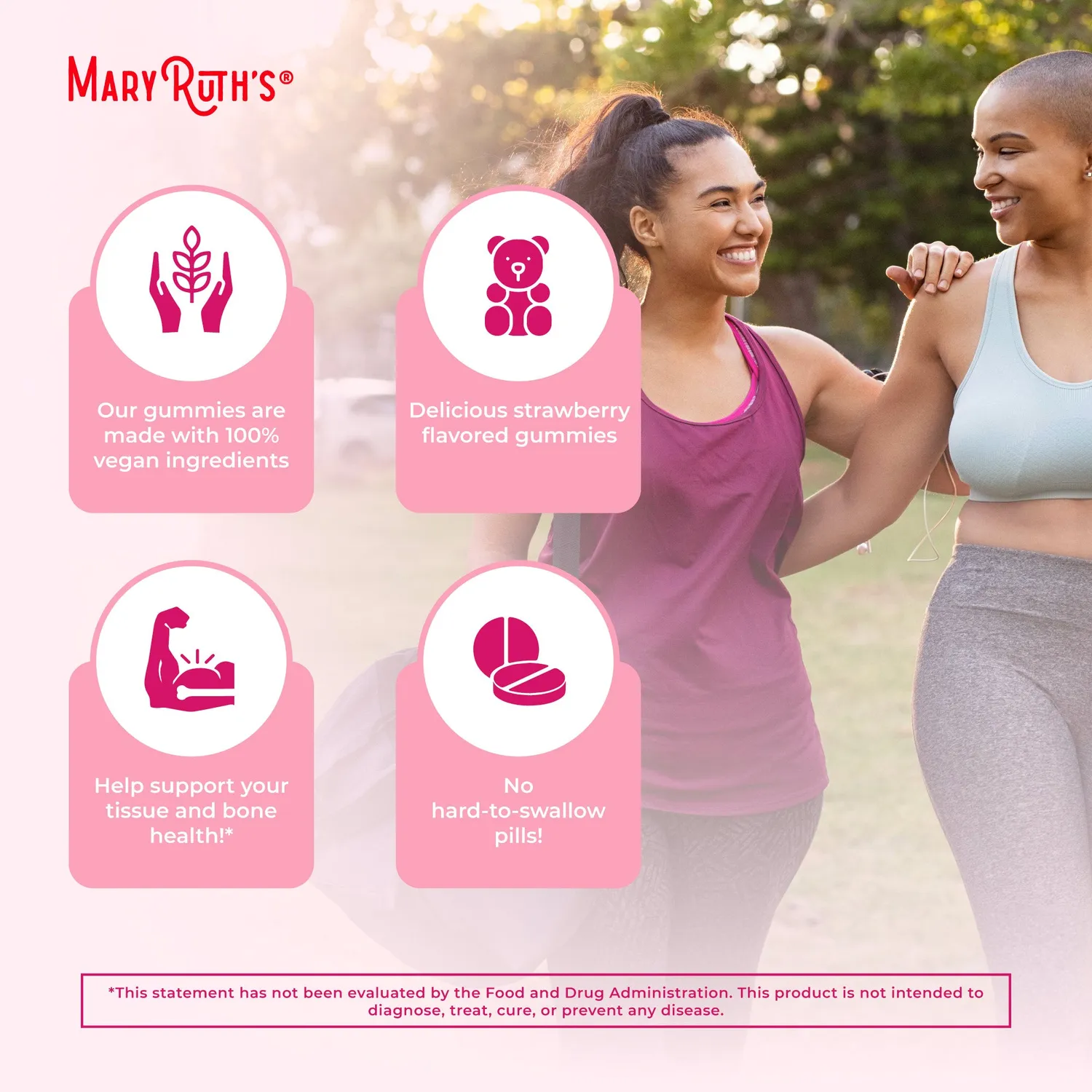 MaryRuth's Women's Multivitamin vingummi jordbær 30 doser vegansk