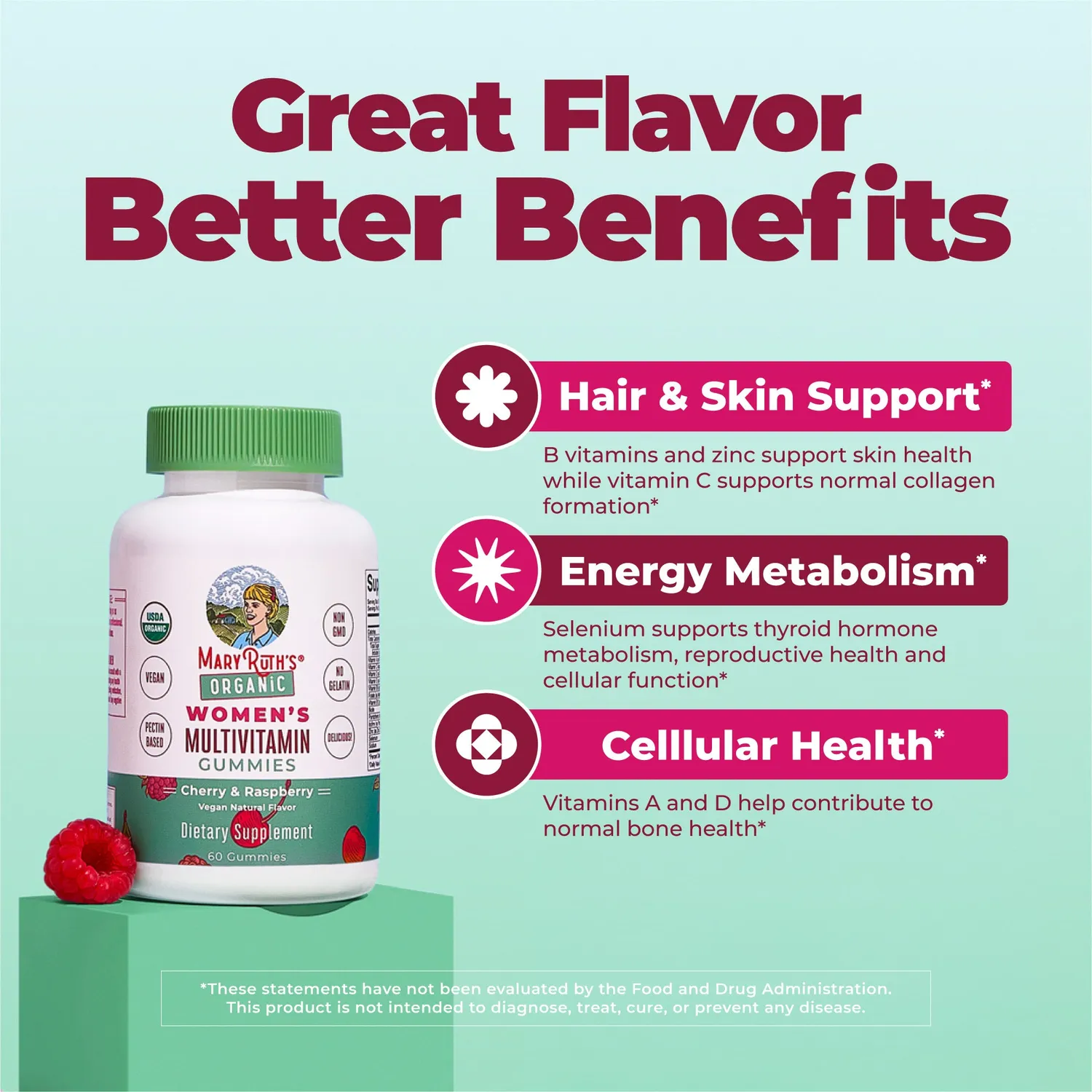 MaryRuth's Women's multivitamin vingummi 60 stk økologisk