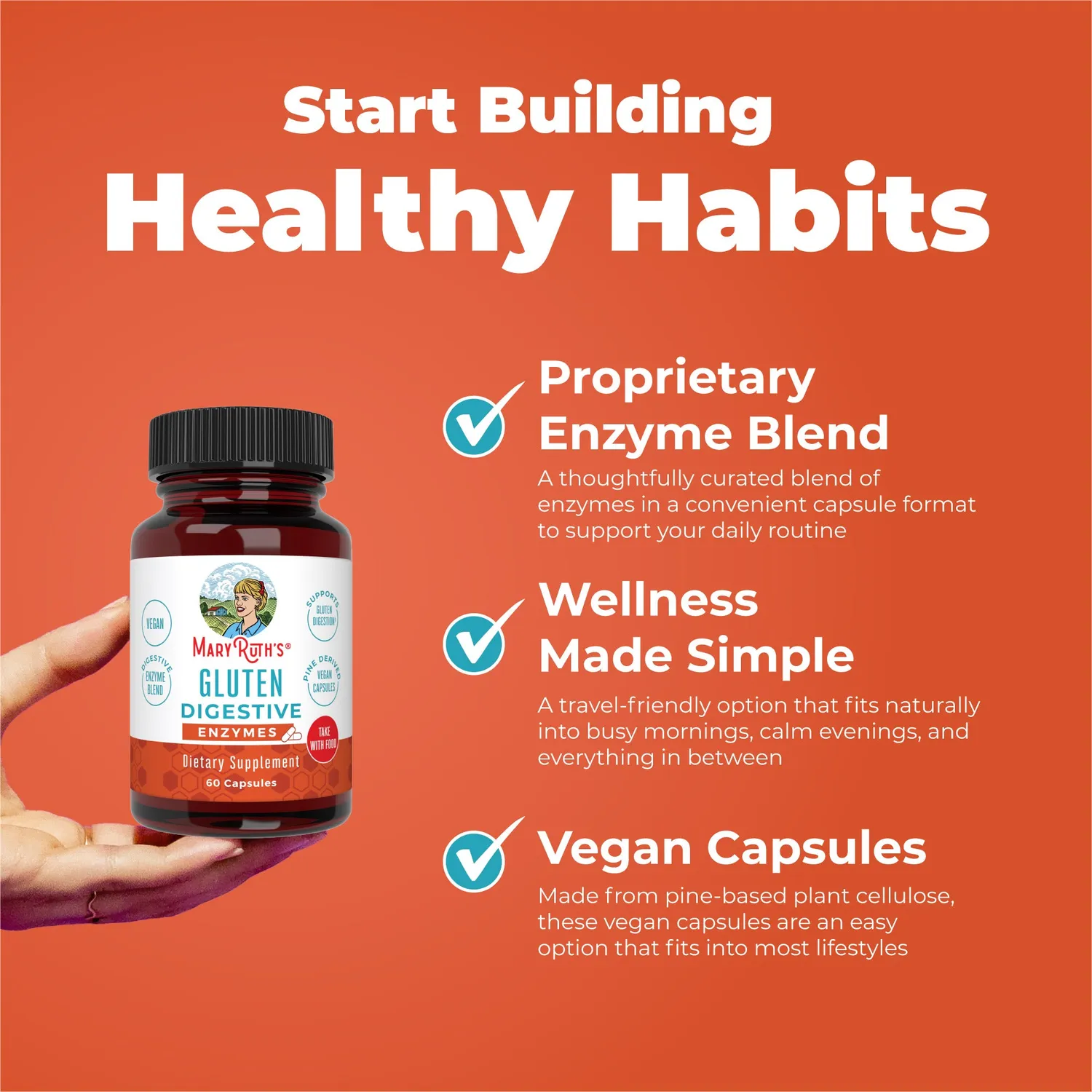 MaryRuth's Gluten Digestive Enzymes kapsler 60 stk