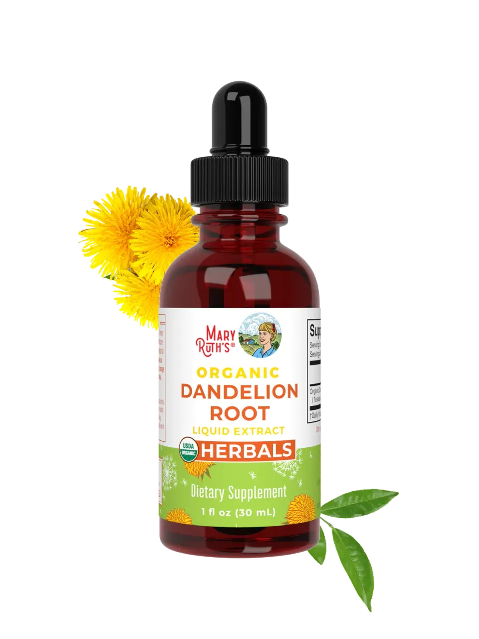 MaryRuth's Organic Dandelion Root Liquid Extract dråper alkoholfri