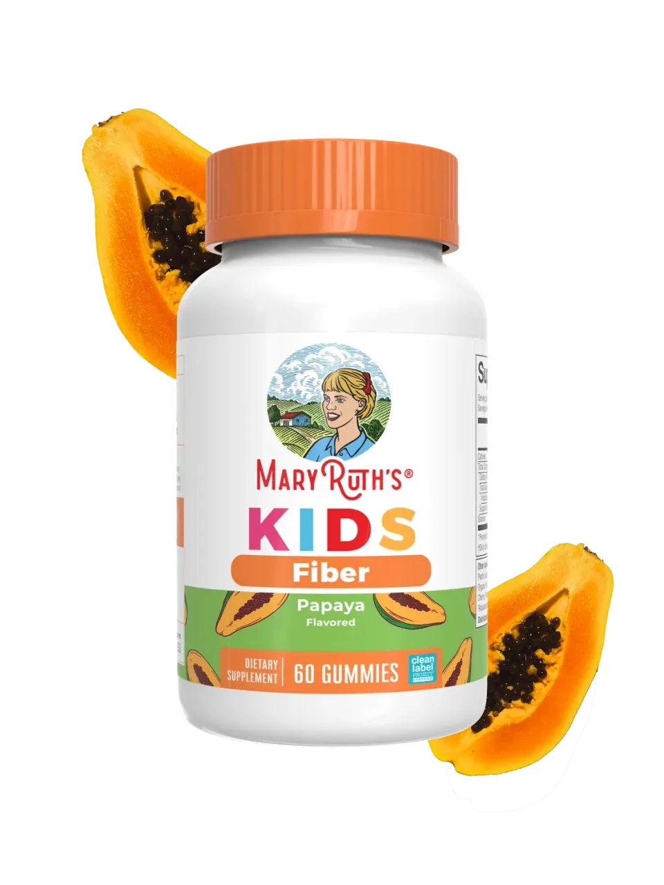 MaryRuth's Kids Fiber Gummies fibergummi papaya 60 stk sukkerfri