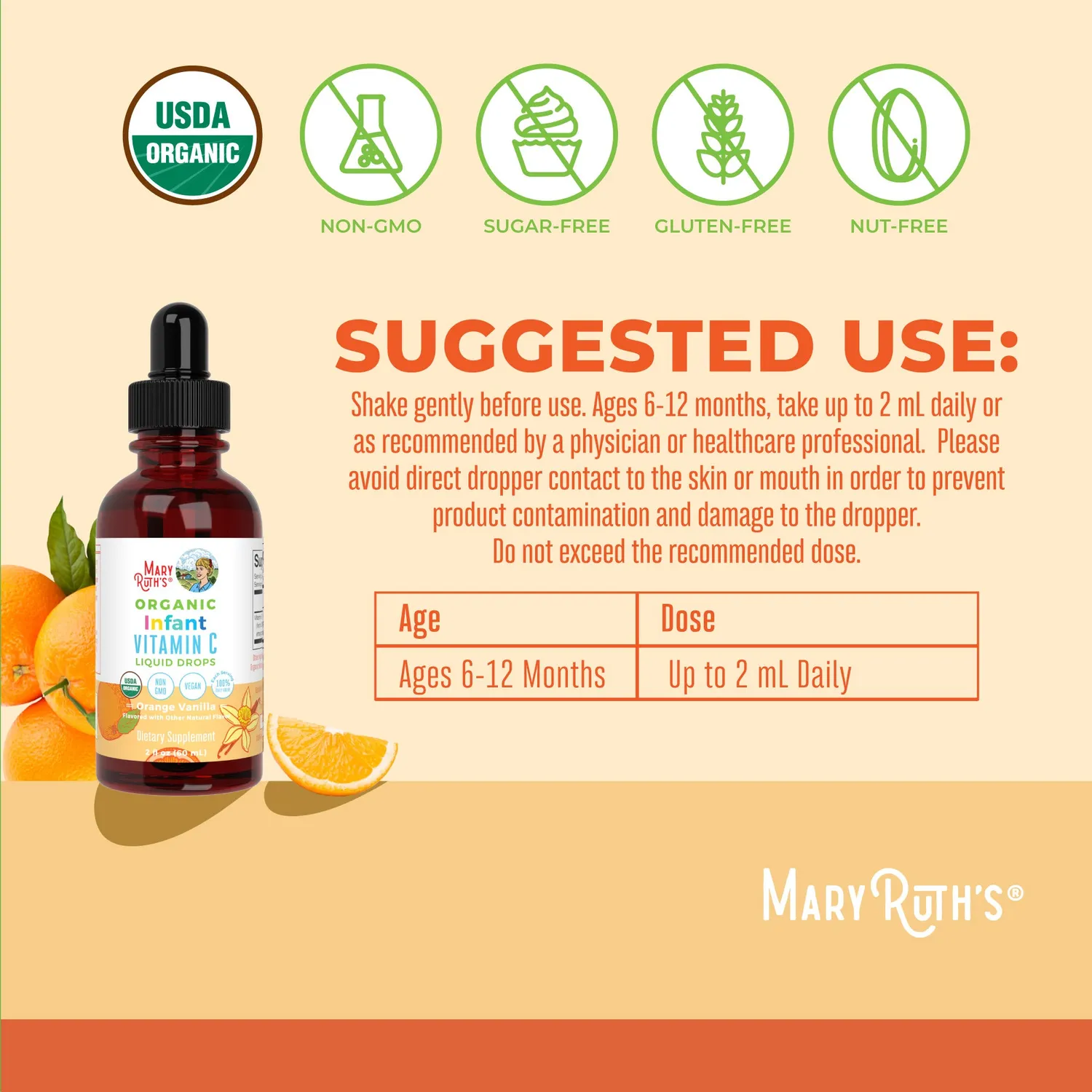 MaryRuth's Infants C-vitamin dråper økologisk 30 doser