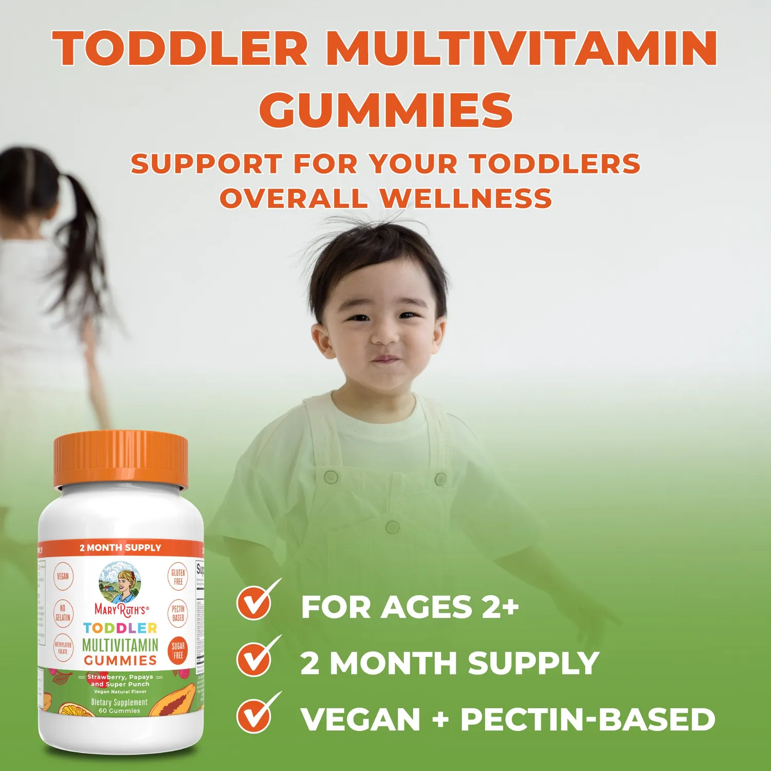MaryRuth's Toddler Multivitamin gummies sukkerfri 1 per dag