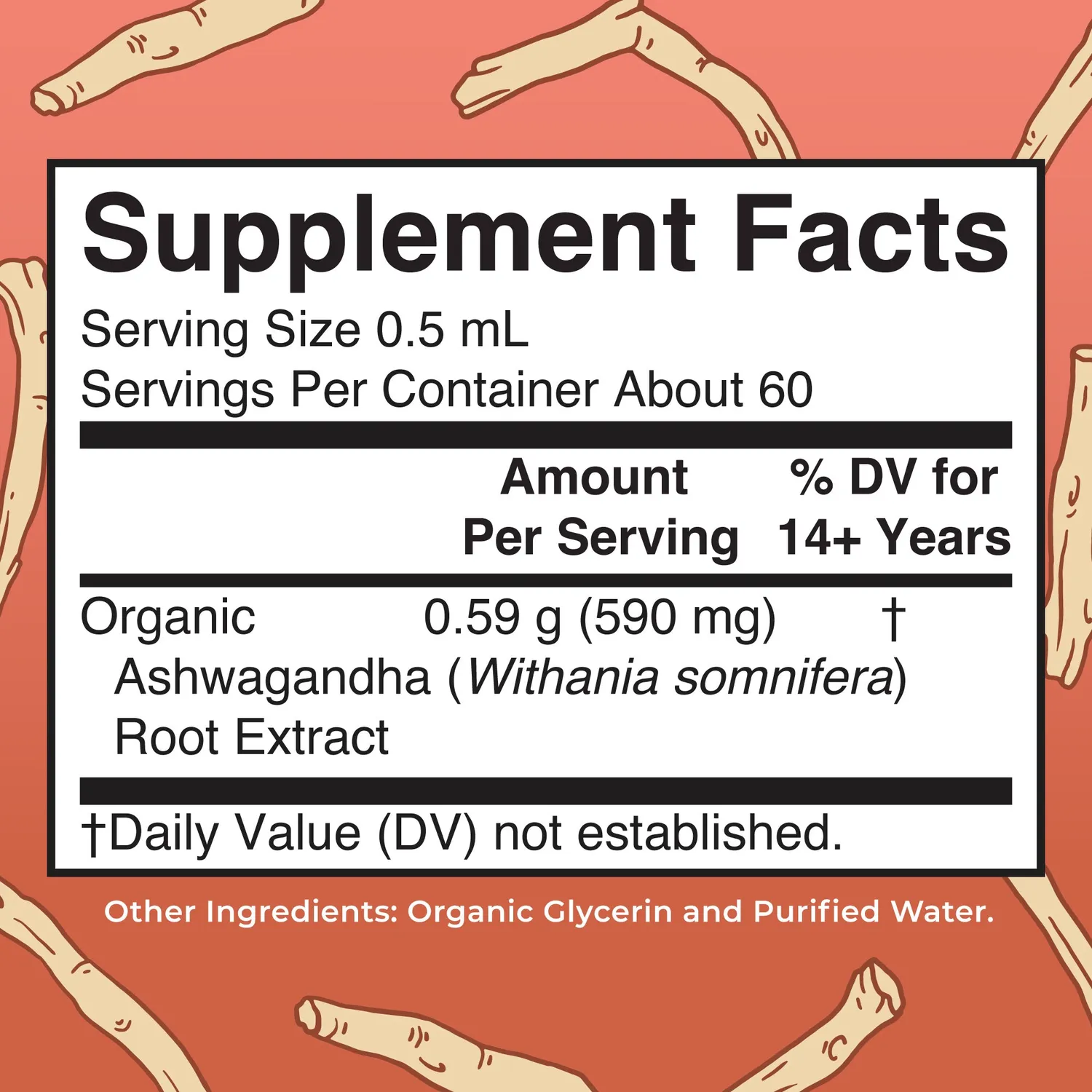 MaryRuth's Organic Ashwagandha Root Liquid dråper 60 doser
