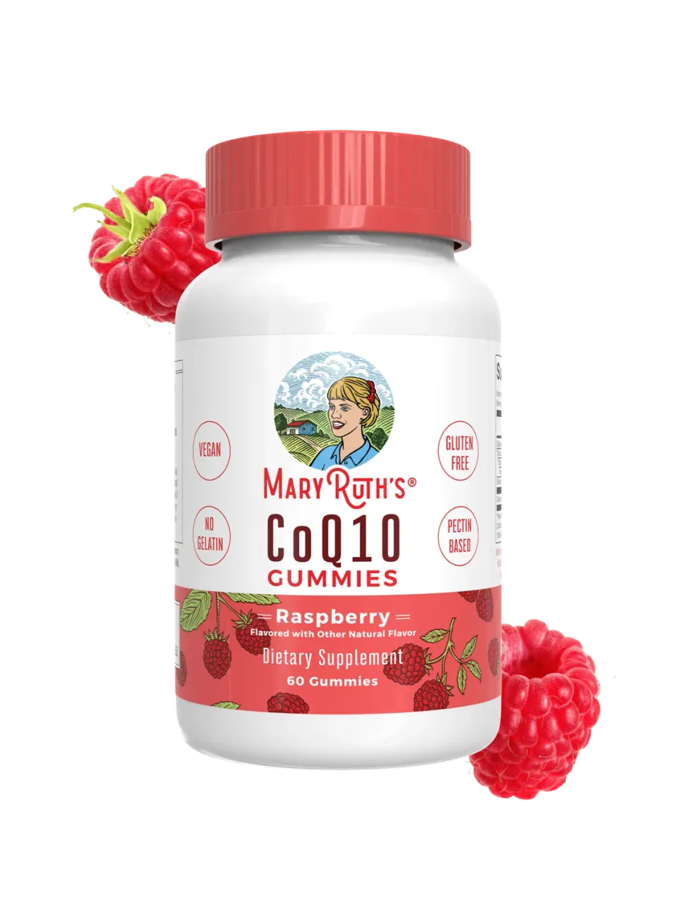 MaryRuth's CoQ10 Gummies bringebær 120 mg hjerte antioksidant