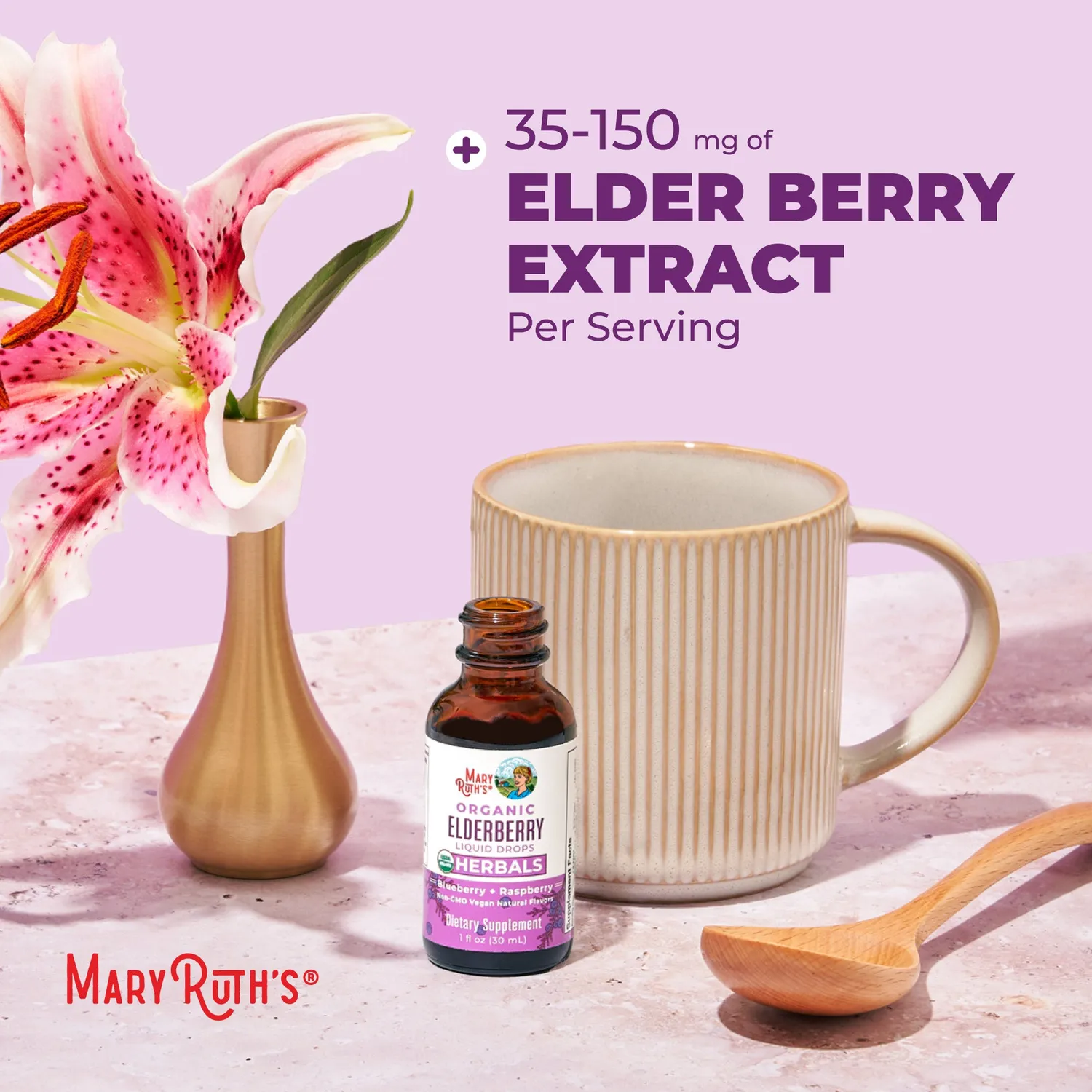 MaryRuth's Organic Elderberry hyllebær dråper immun