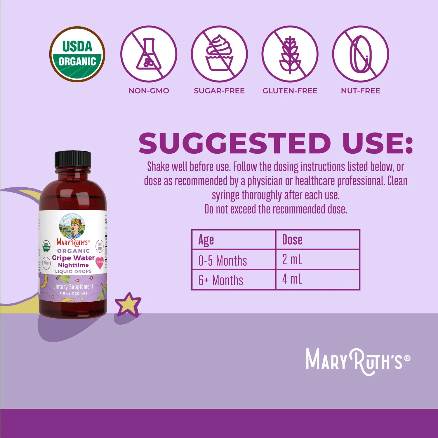 MaryRuth's Nighttime Gripe Water dråper baby natt