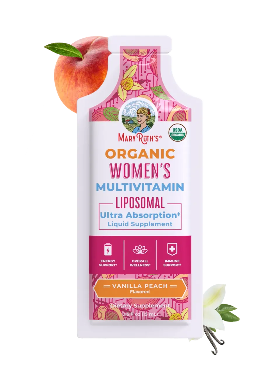 MaryRuth's Women's Multivitamin liposomal poser vanilje fersken