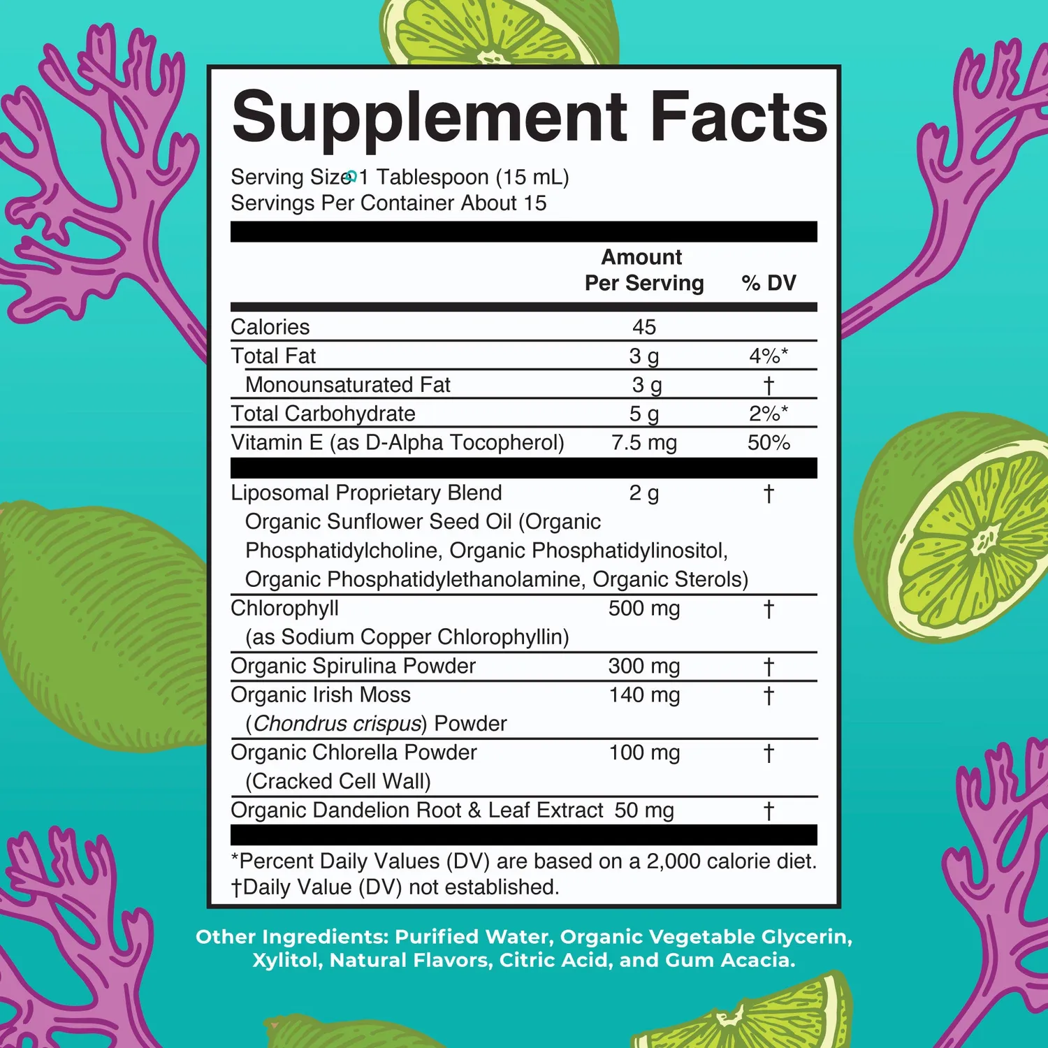 MaryRuth's Sea Moss Spirulina Chlorella liposomal lime