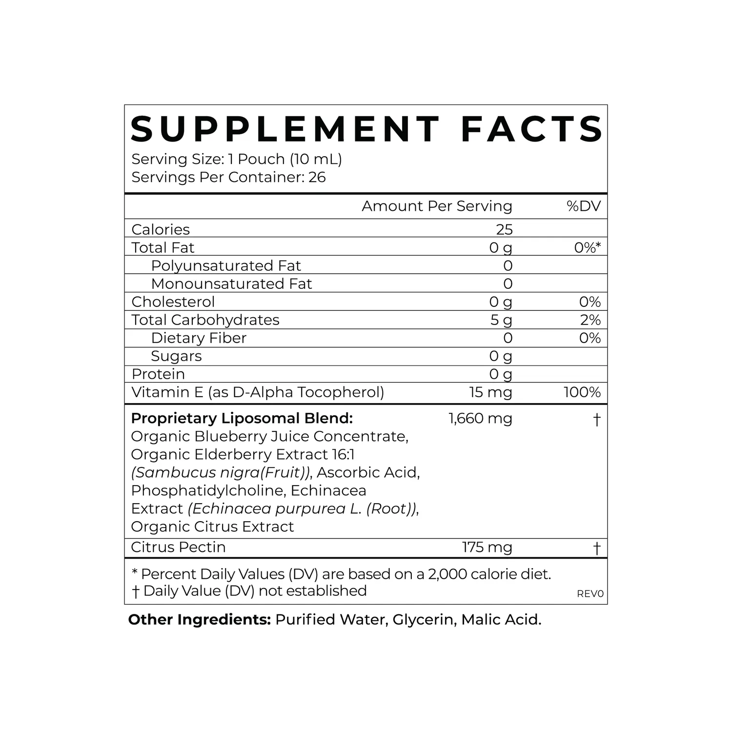 Cymbiotika Liposomal Elderberry kosttilskudd 26 poser immun