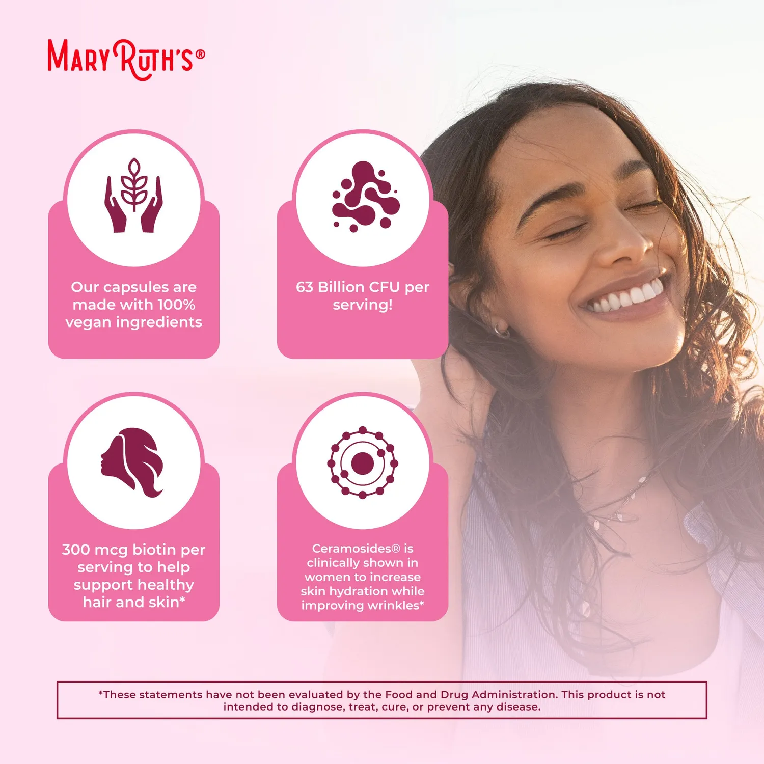 MaryRuth's Probiotic Beauty+ kapsler 60 stk probiotika hud