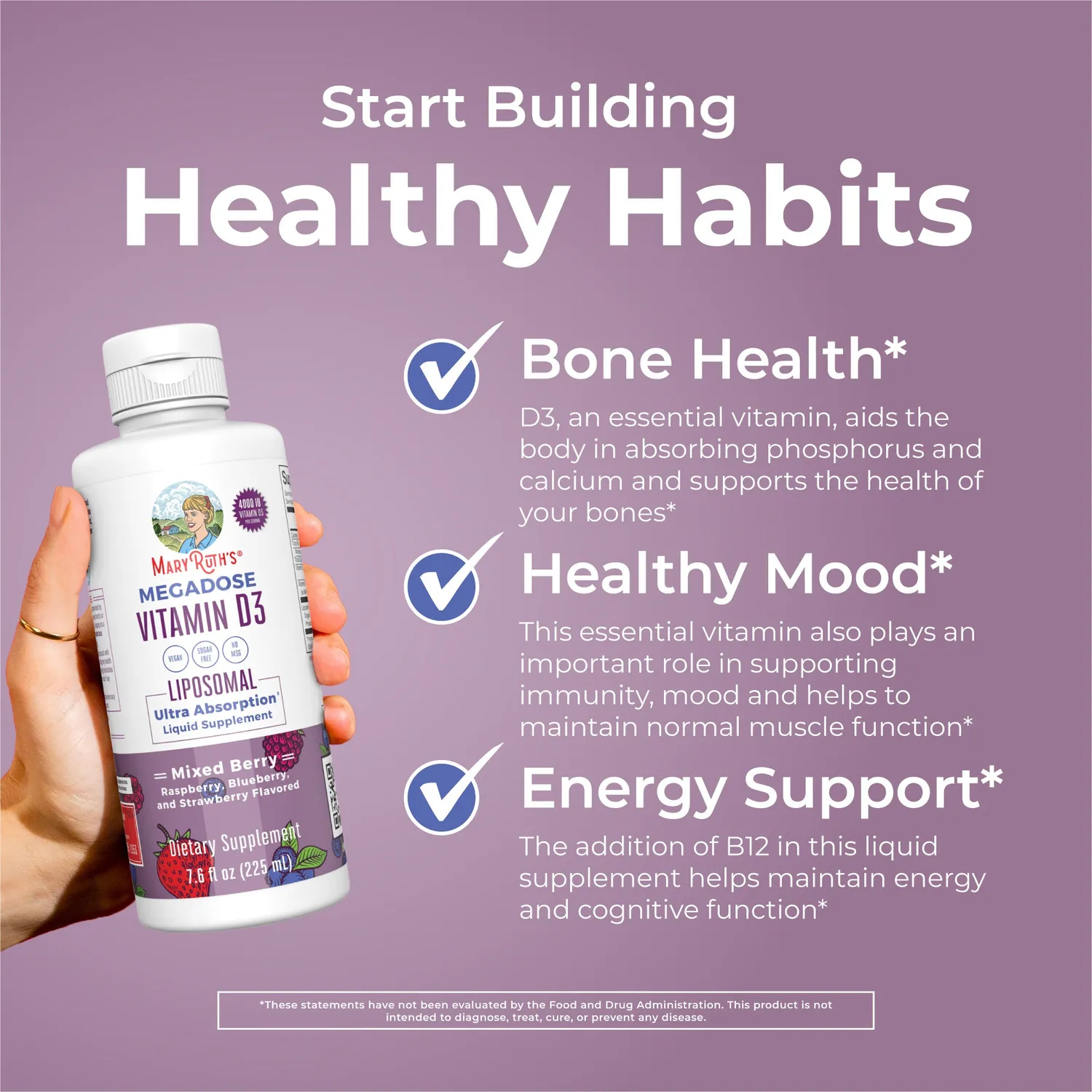 MaryRuth's Megadose D3 Liposomal vitamin D3 4000 IU