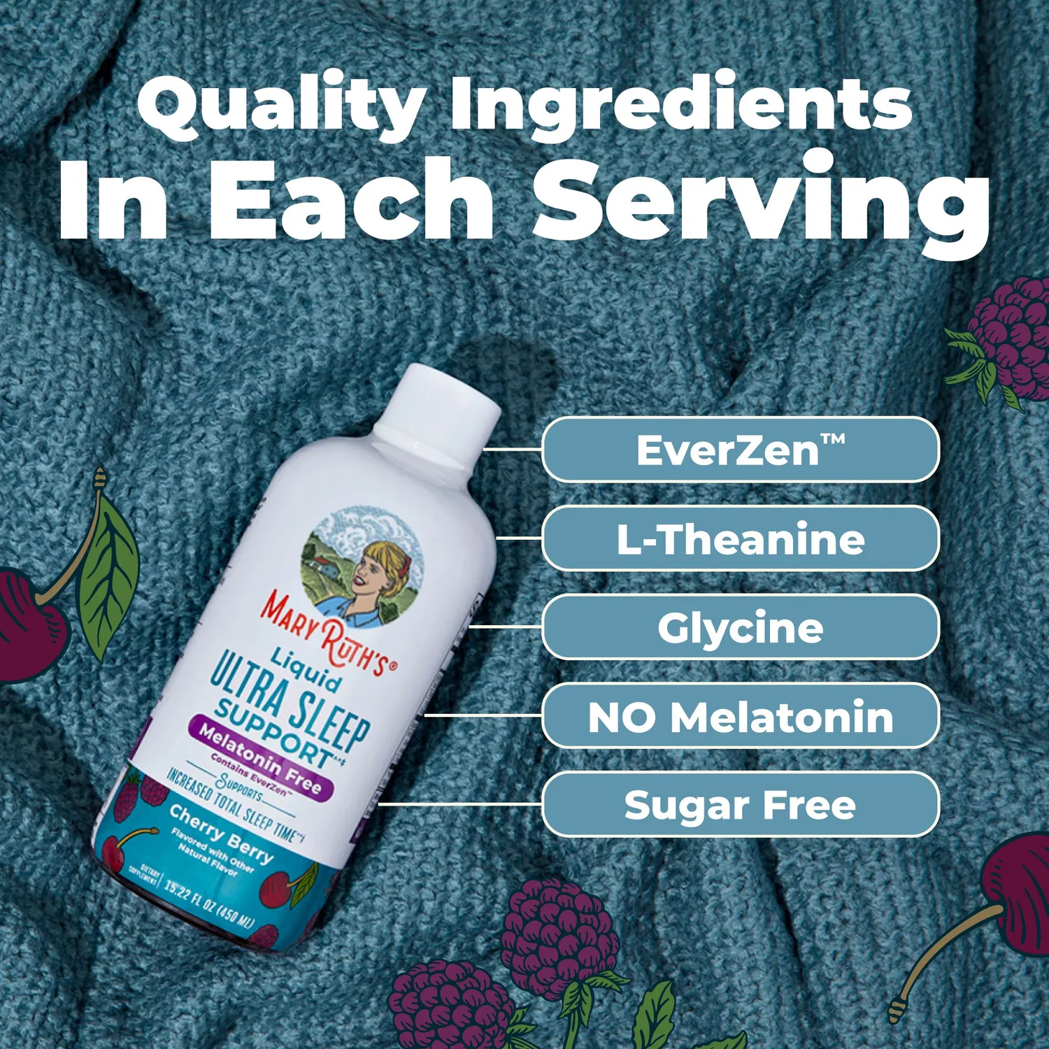 MaryRuth's Liquid Ultra Sleep Support flytende søvn kirsebær-bær