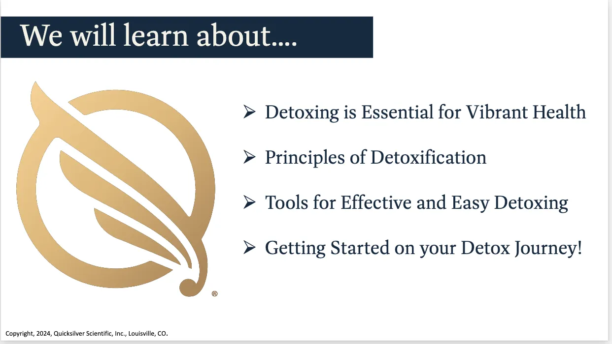Quicksilver Scientific PushCatch Liver Detox masterclass kurs