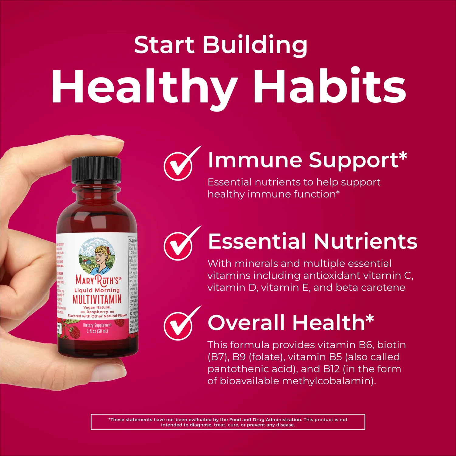 MaryRuth's Liquid Morning Multivitamin flytende 8-pack reise
