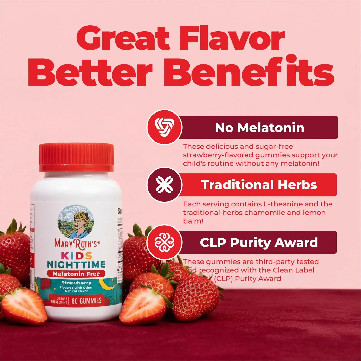 MaryRuth's Kids Nighttime vingummi 30 stk sukkerfri melatoninfri