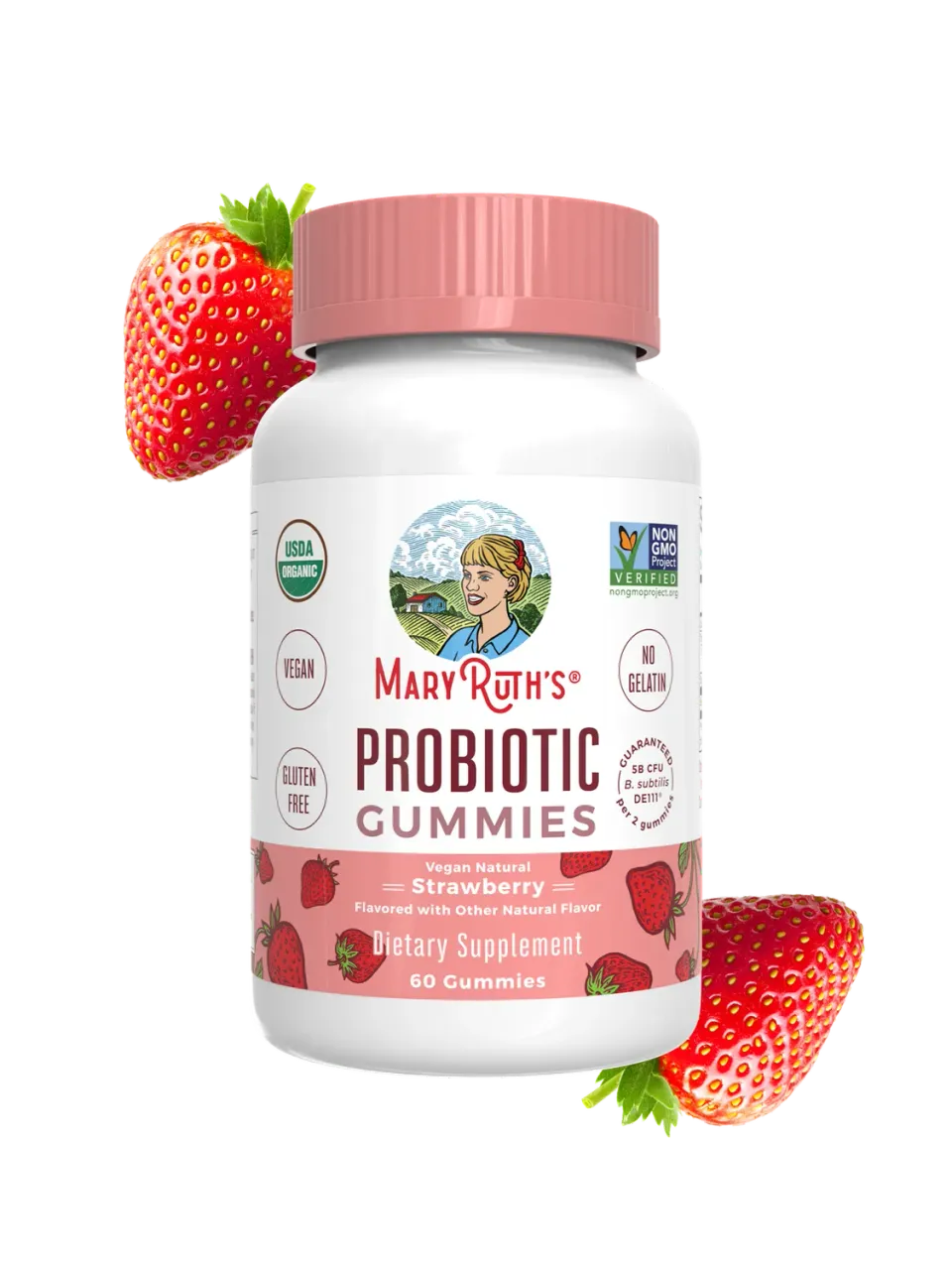 MaryRuth's Probiotic vingummi jordbær 30 doser økologisk