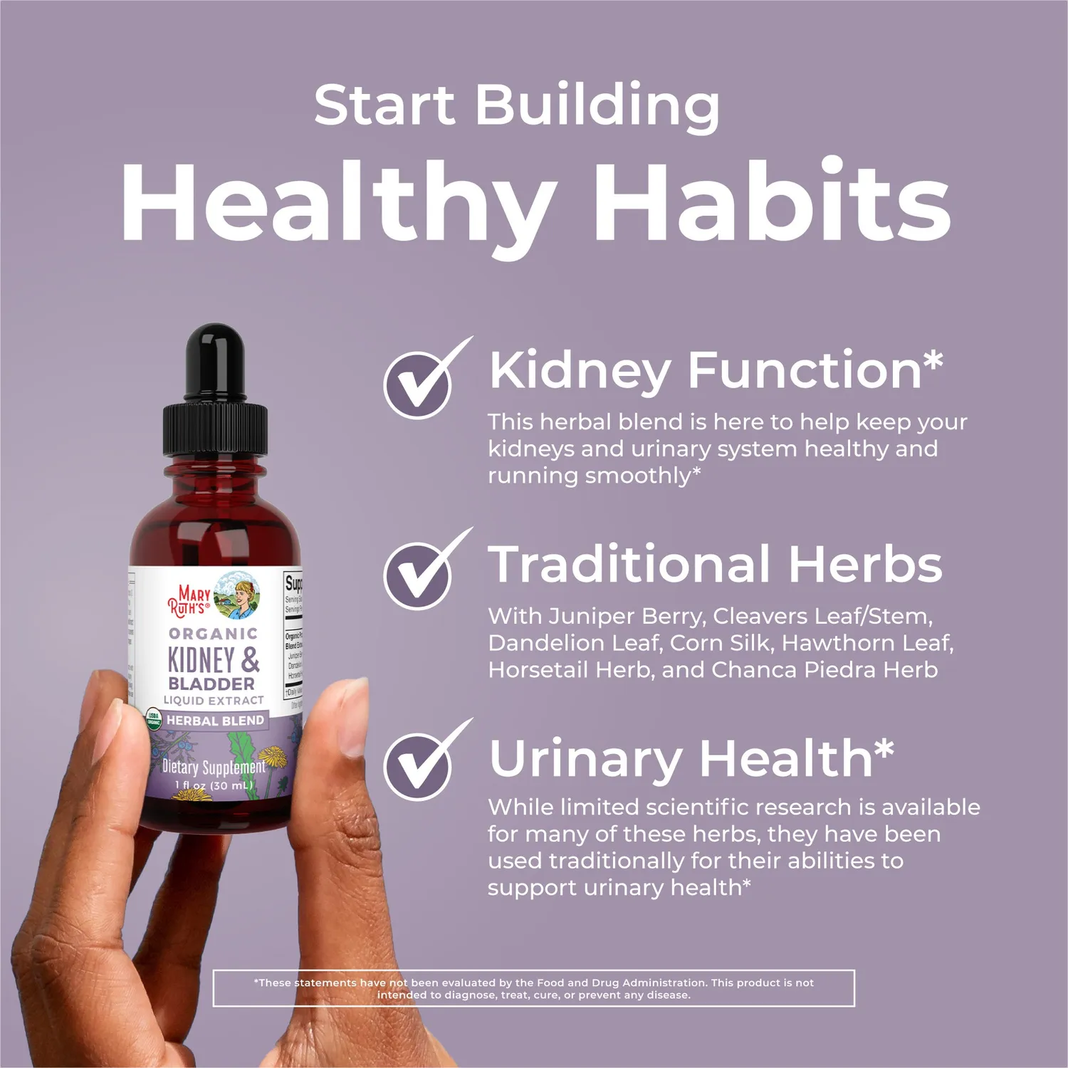 MaryRuth's Kidney Bladder urtedråper økologisk 30 ml