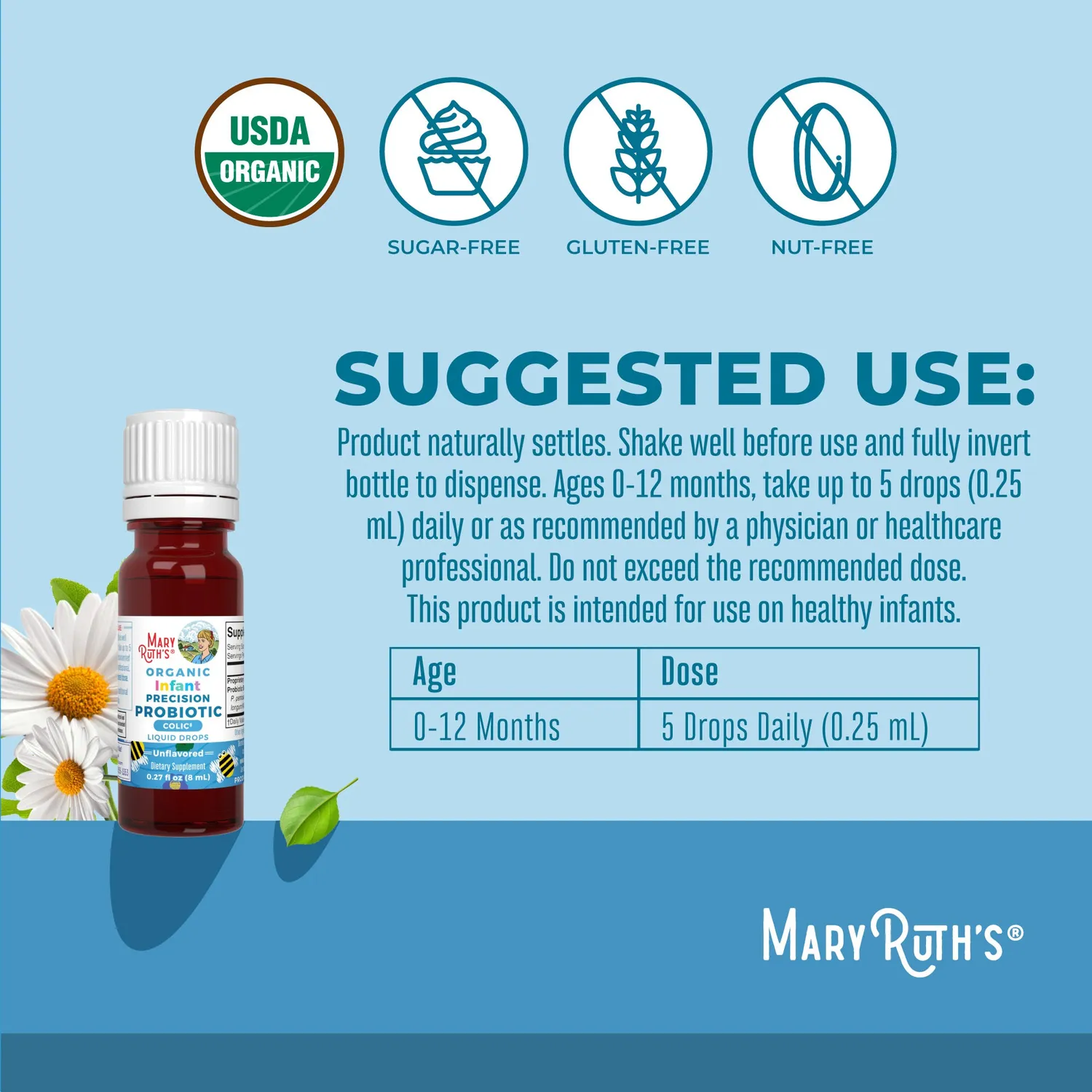 MaryRuth's Infant Precision Probiotic Colic dråper 5 dråper økologisk