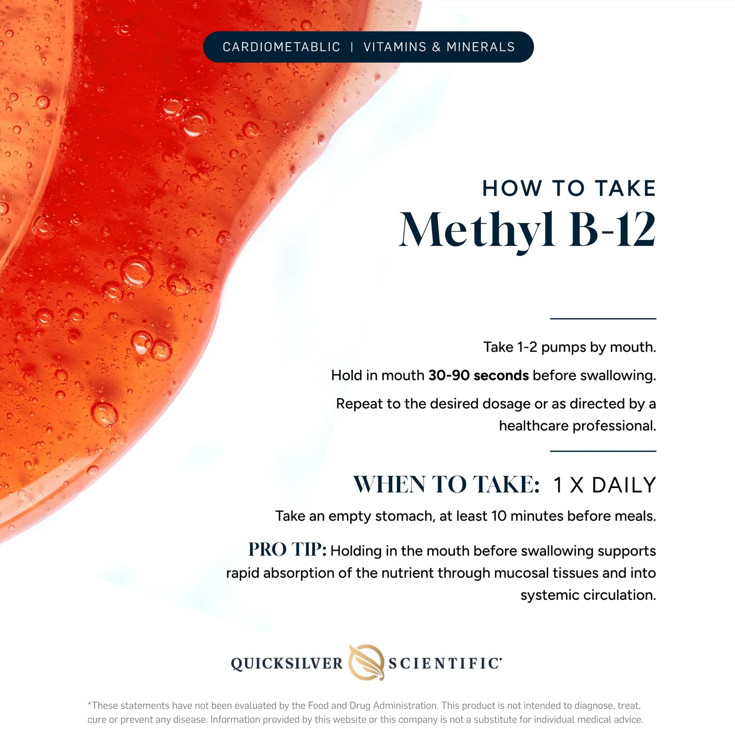 Quicksilver Methyl B-12 dråper 30 ml 1000 mcg metyl