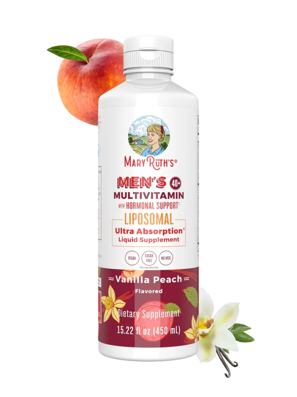 MaryRuth's Men's 40+ Multivitamin liposomal vanilje fersken
