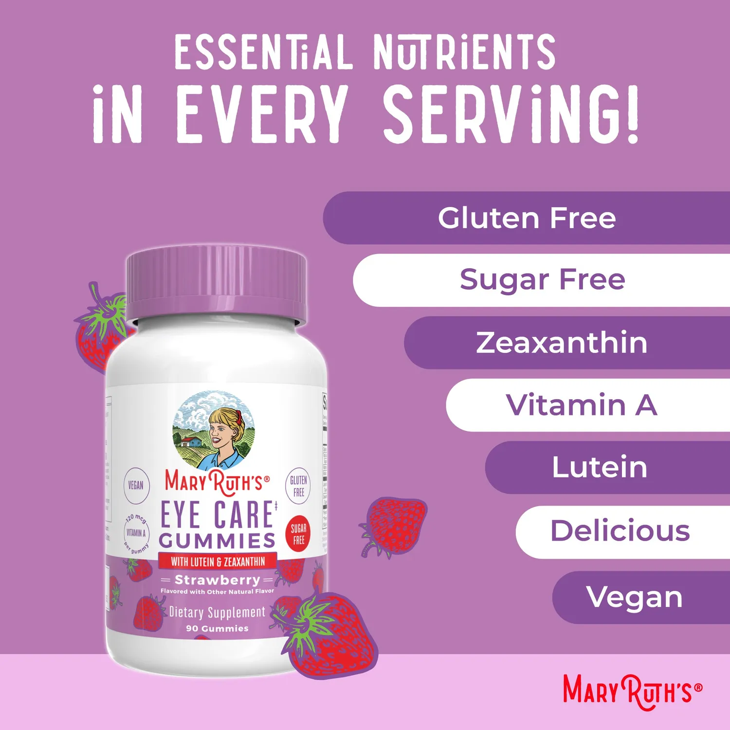 MaryRuth's Eye Care gummies med lutein jordbær