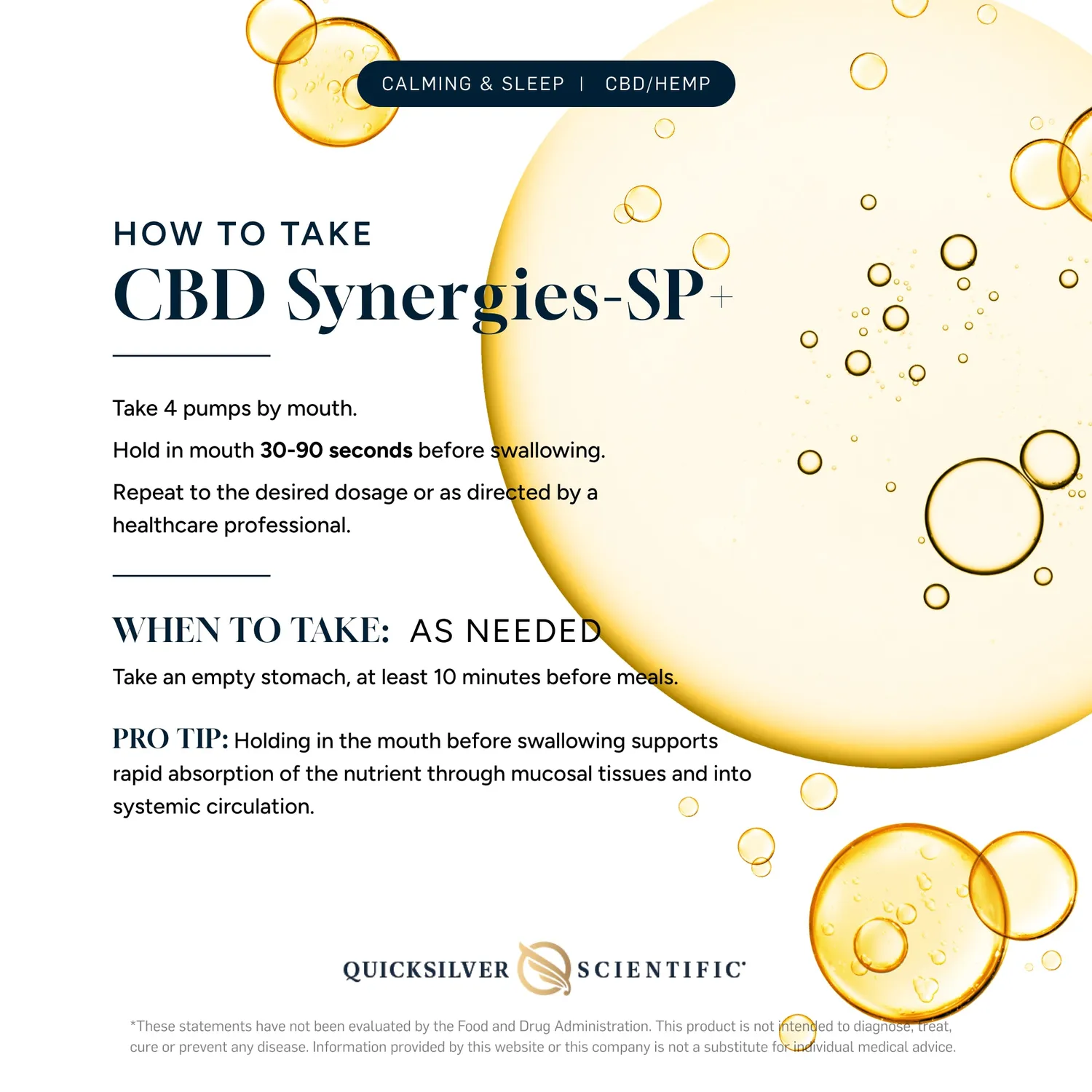 Quicksilver Scientific CBD Synergies-SP+ dråper 50 ml søvn