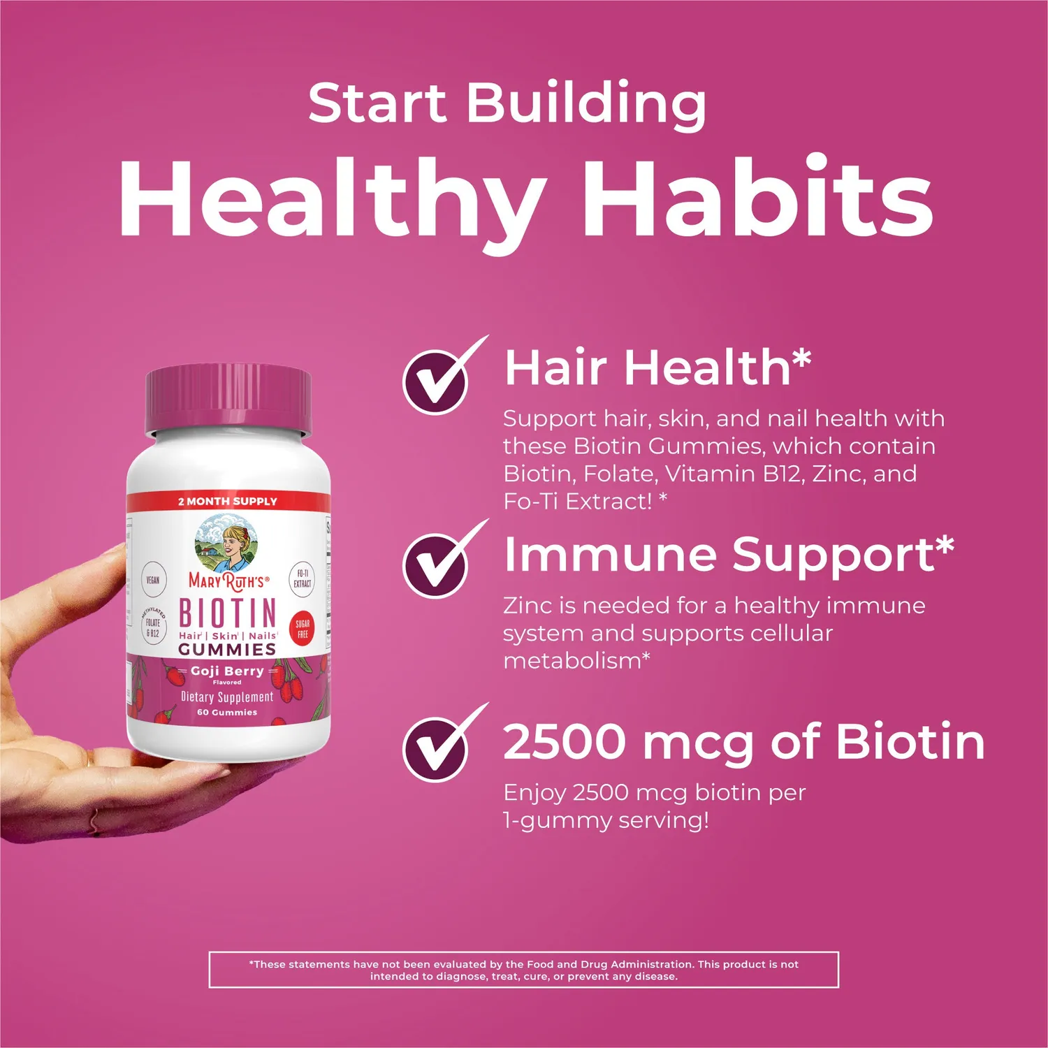 MaryRuth's Biotin Gummies gojibær 60 stk