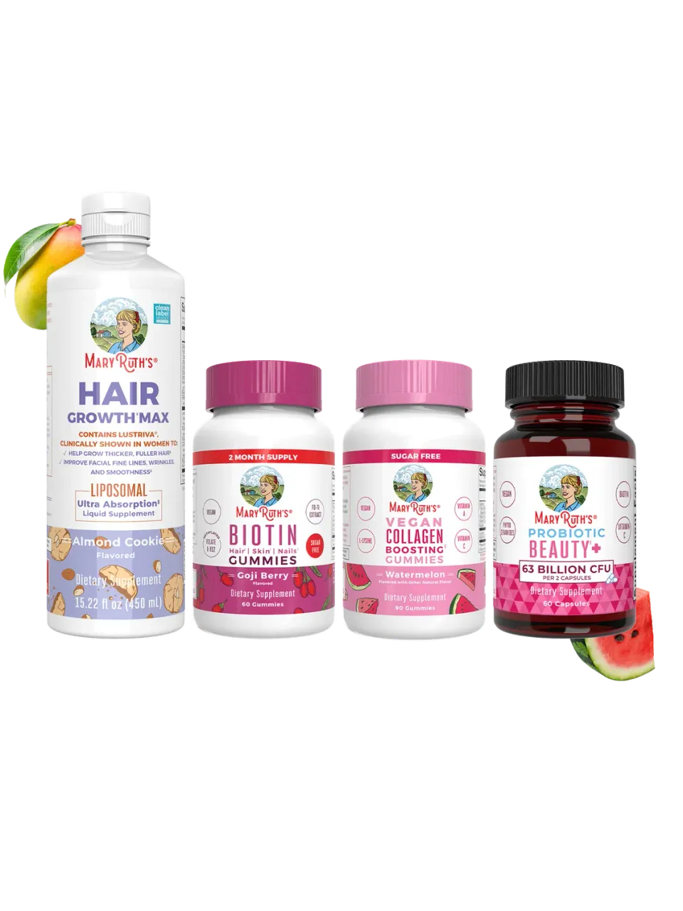 MaryRuth's Beauty From Within Hair Growth Max kosttilskudd 4-pakning hårvekst