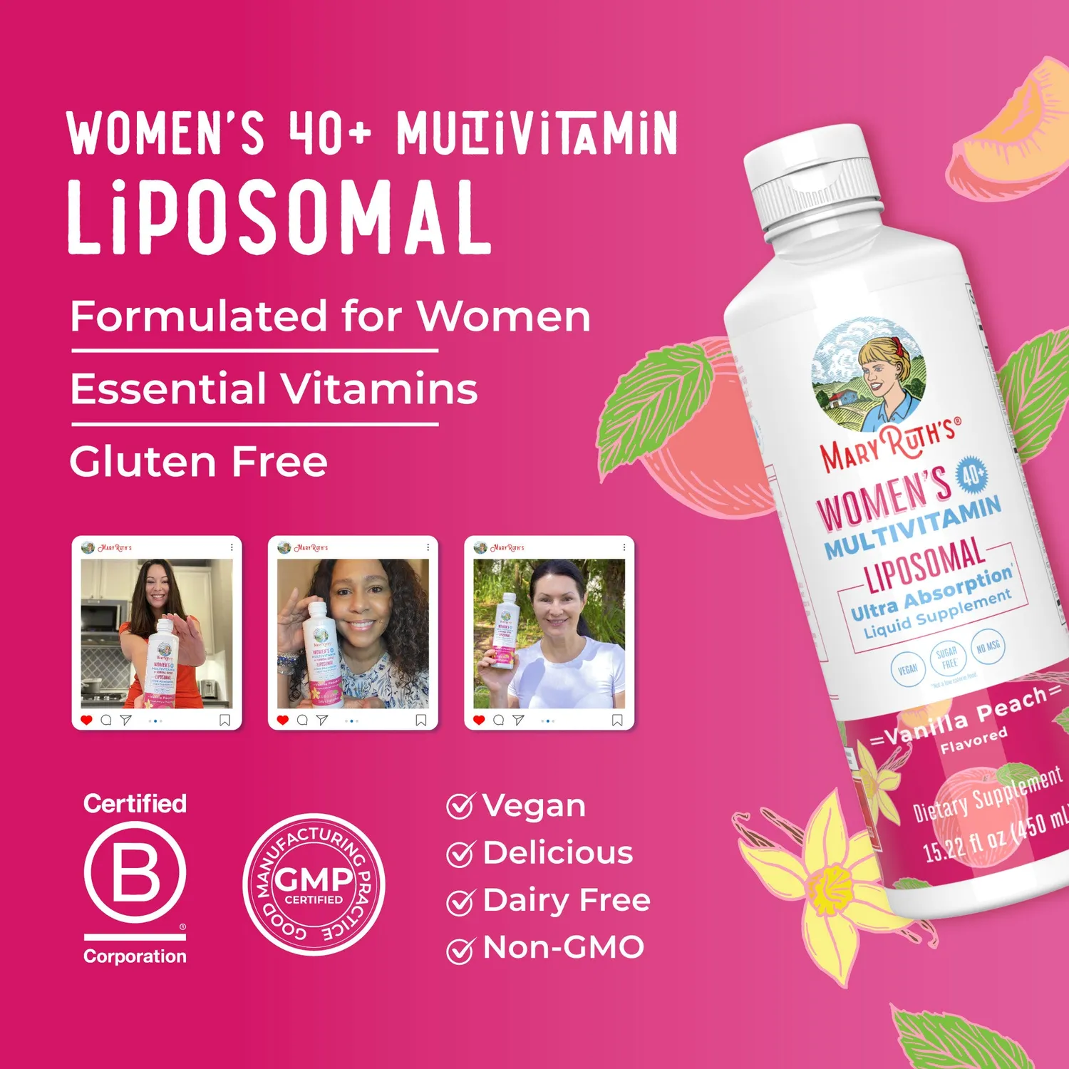MaryRuth's Women 40+ Multivitamin liposomal 30 doser kvinner
