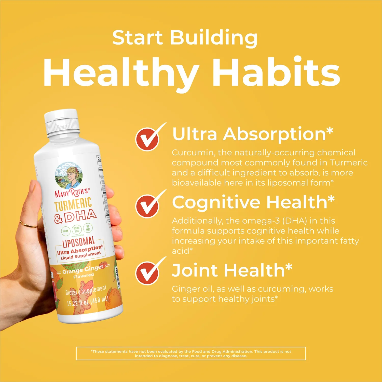 MaryRuth's Turmeric DHA Liposomal flytende gurkemeie