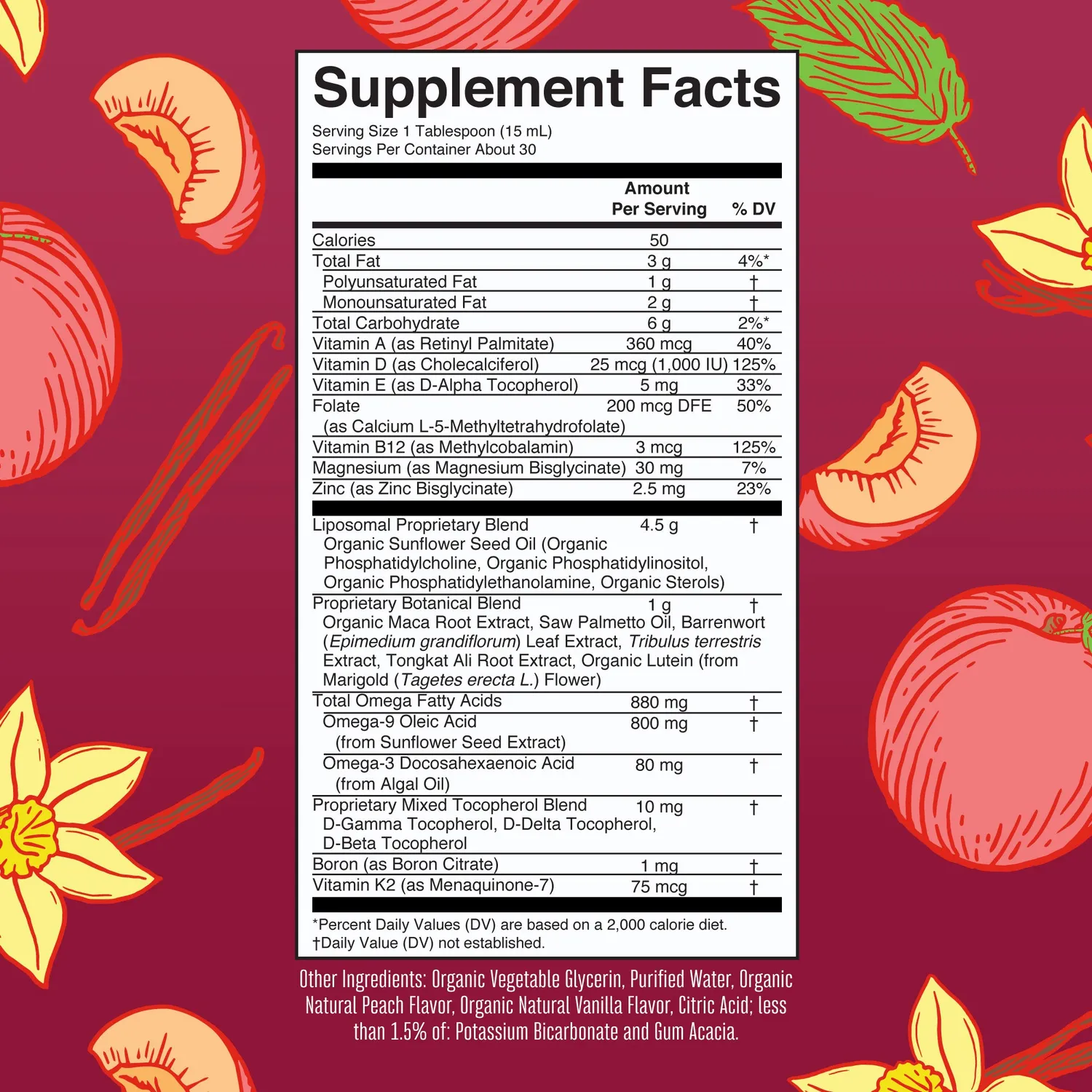 MaryRuth's Men's 40+ Multivitamin liposomal vanilje fersken