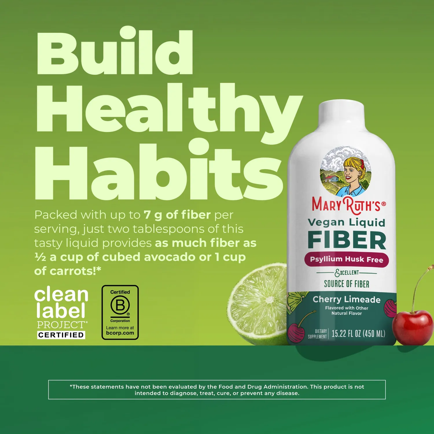 MaryRuth's Vegan Liquid Fiber flytende fiber baobab 7g