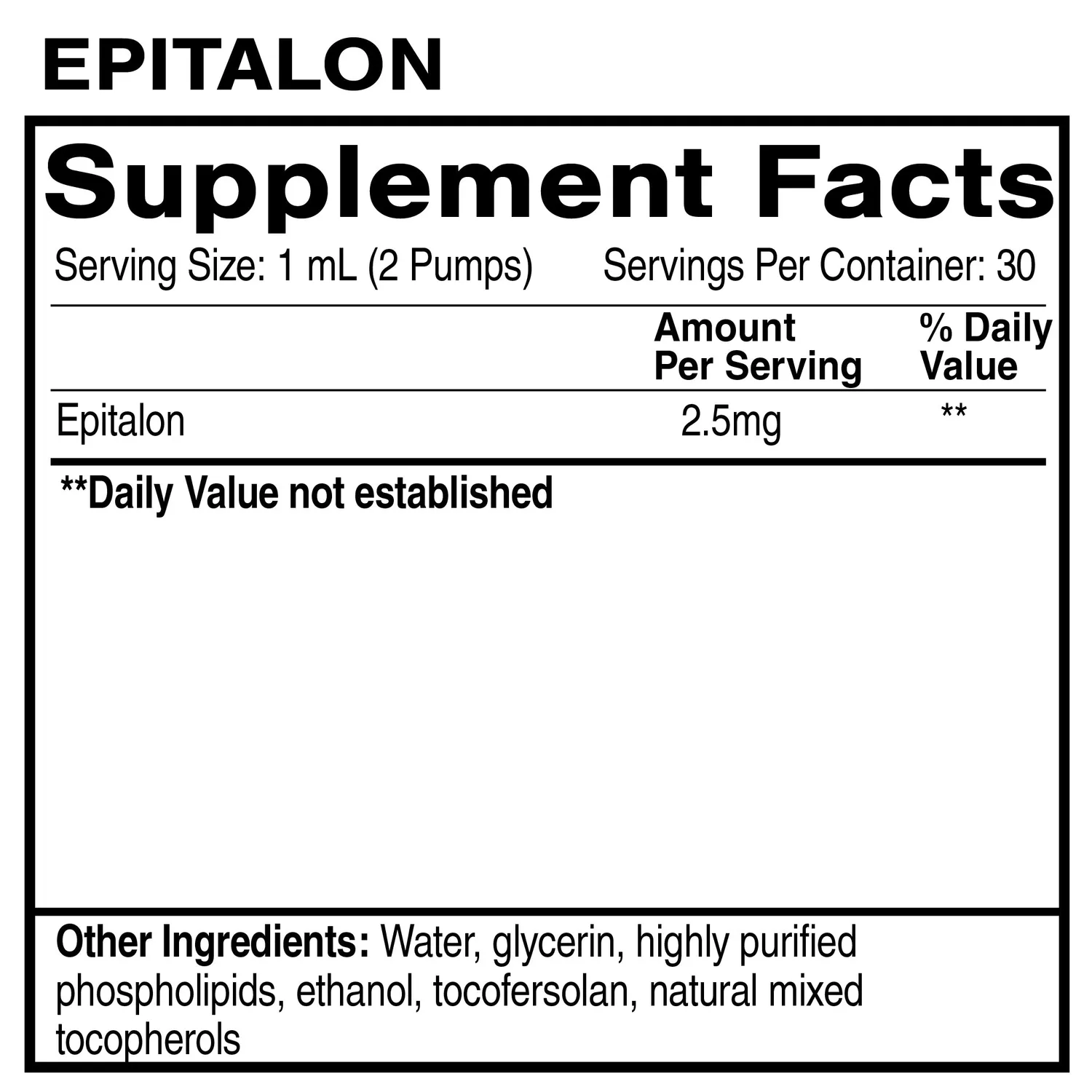 Quicksilver Scientific Epitalon dråper 30 ml longevity