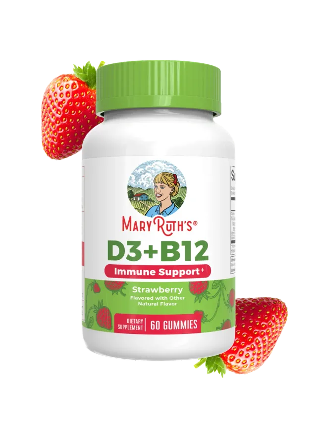 MaryRuth's D3 + B12 Gummies jordbær vingummi daglig