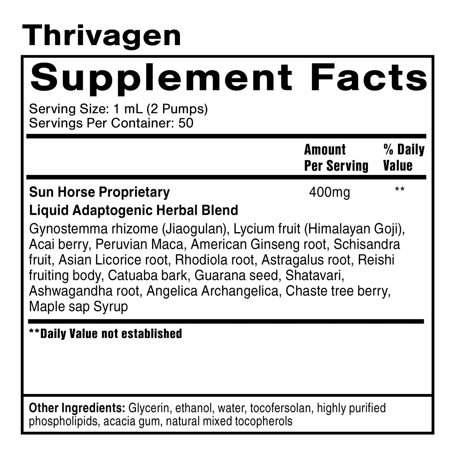 Quicksilver Scientific Thrivagen urtetilskudd 50 ml for kvinner