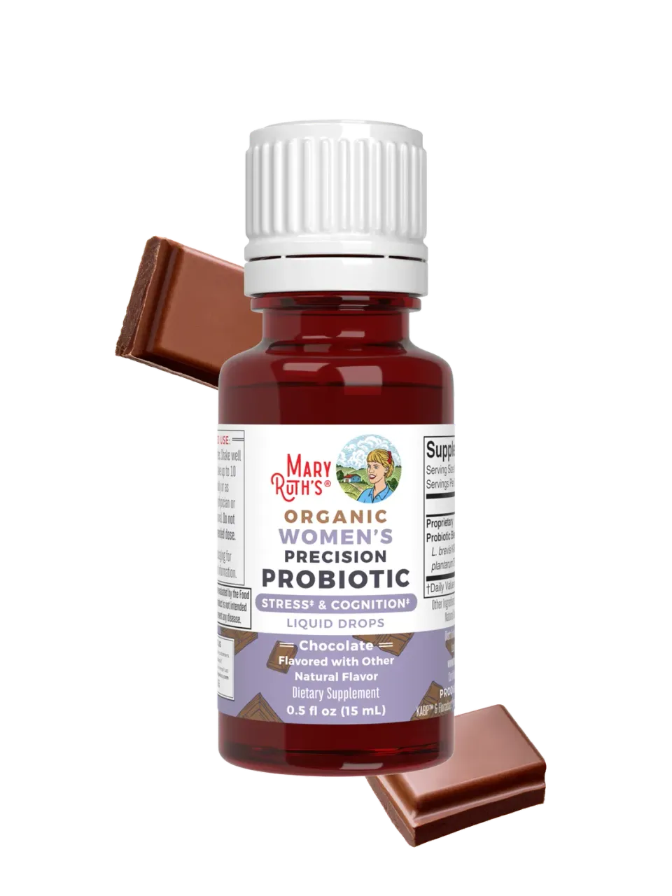 MaryRuth's Women's Precision Probiotika dråper sjokolade stress