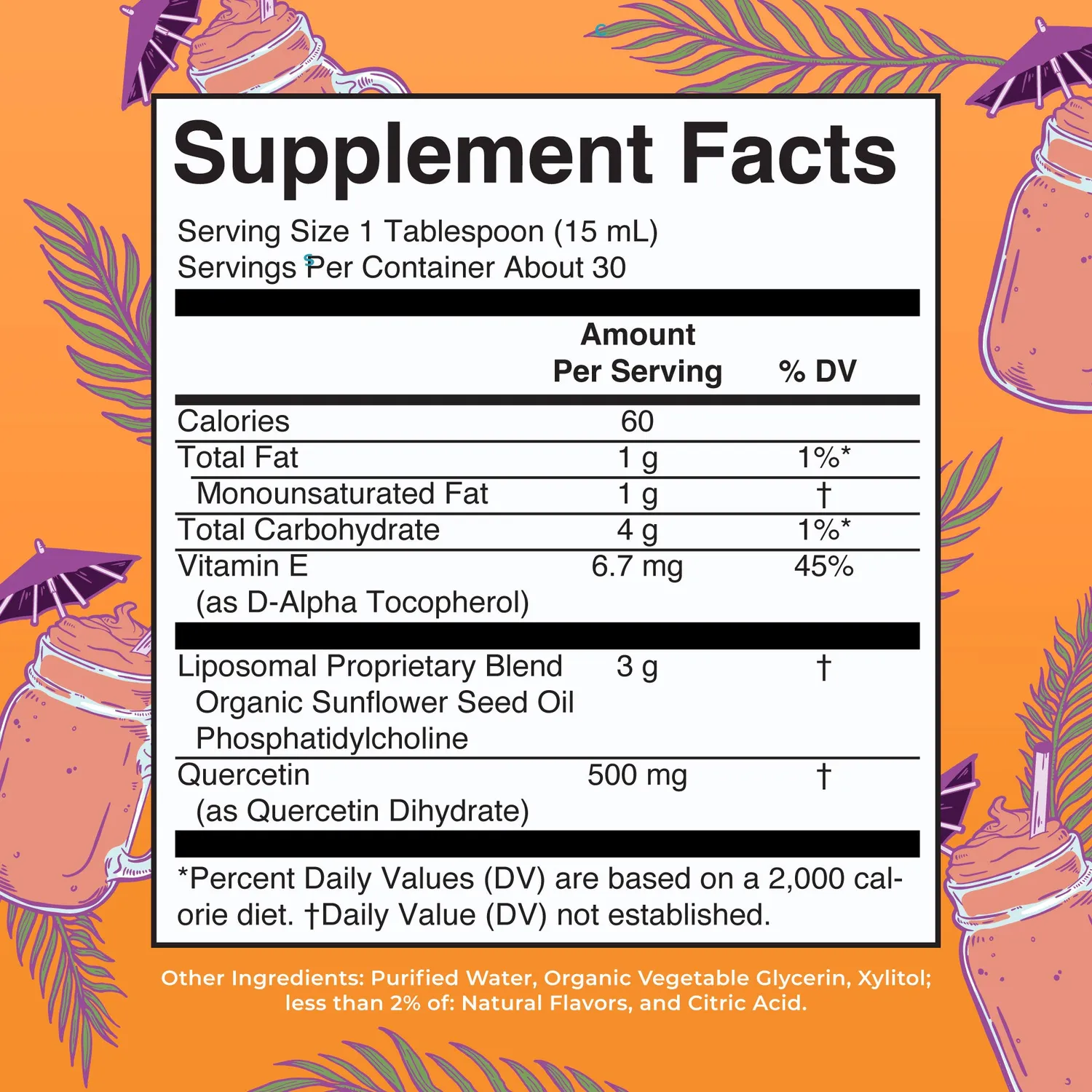 MaryRuth's Quercetin Liposomal tilskudd ananas appelsin