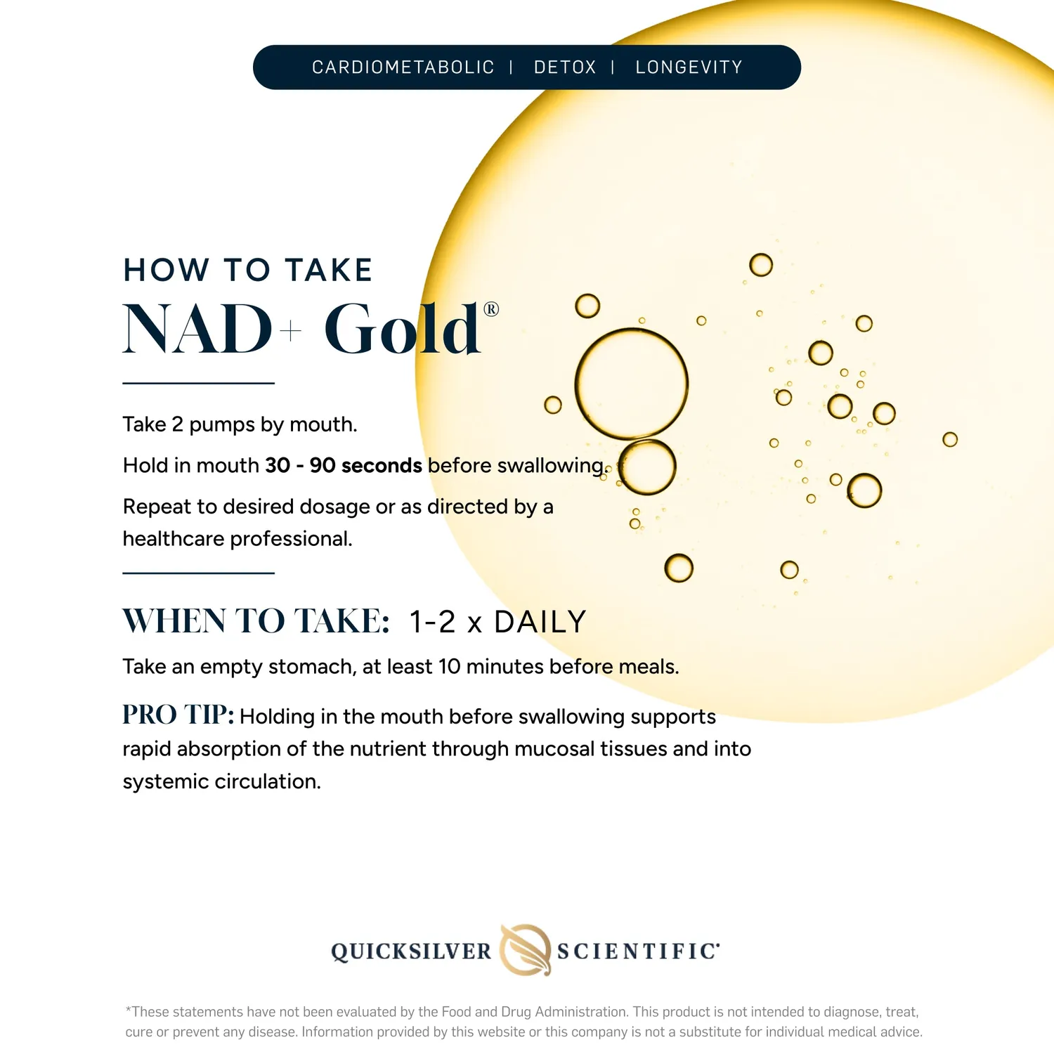 Quicksilver NAD+ Gold dråper 50 ml NMN