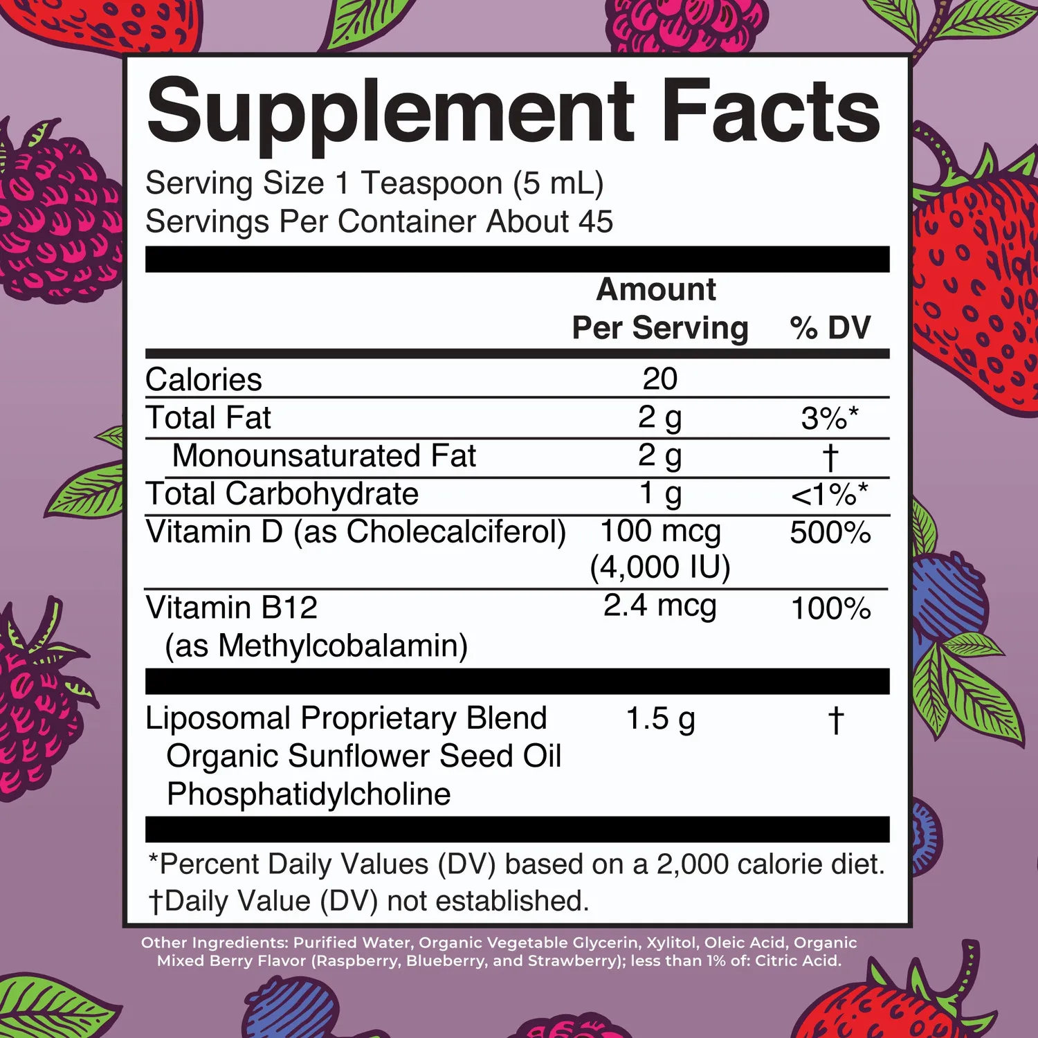 MaryRuth's Megadose D3 Liposomal vitamin D3 4000 IU