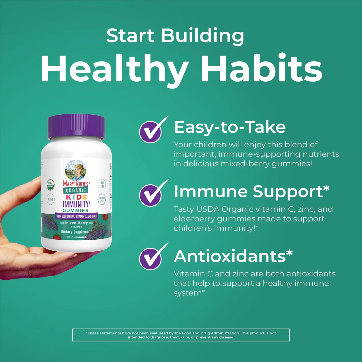 MaryRuth's Kids Immunity Gummies barnegummi 60 stk bær