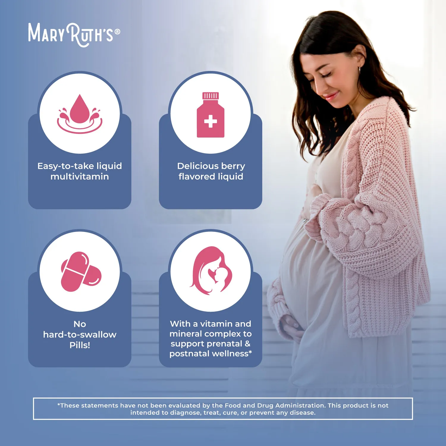 MaryRuth's Prenatal flytende multivitamin bær folat