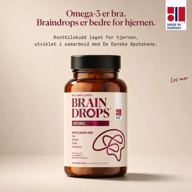 BrainDrops Original kapsler 1-pakning med DHA
