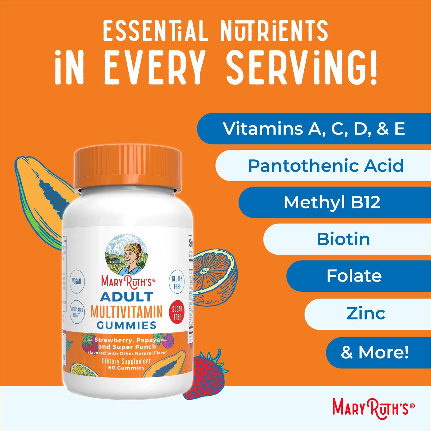 MaryRuth's Adult Multivitamin gummies voksen sukkerfri