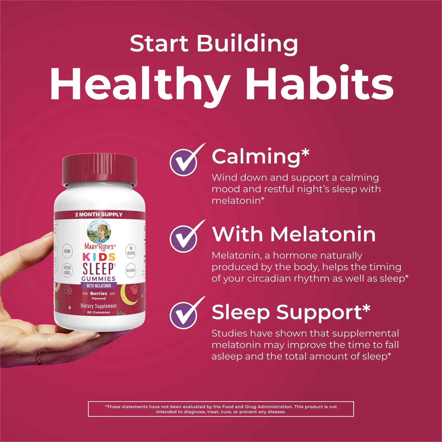 MaryRuth's Kids Sleep Gummies melatonin bær 60 stk