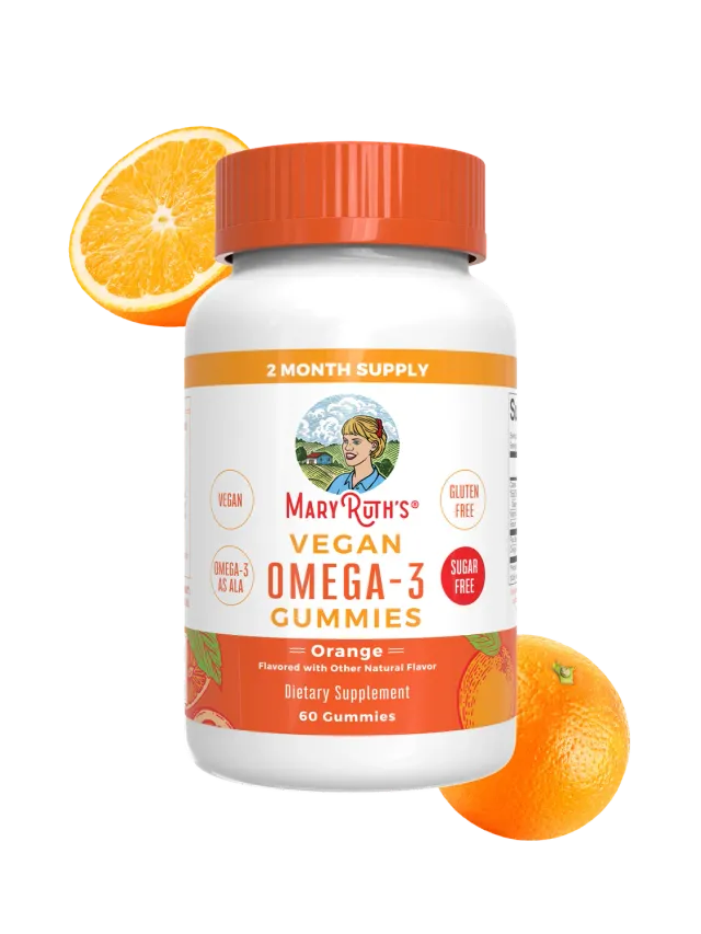 MaryRuth's Vegan Omega-3 gummies appelsin 60 stk linfrø