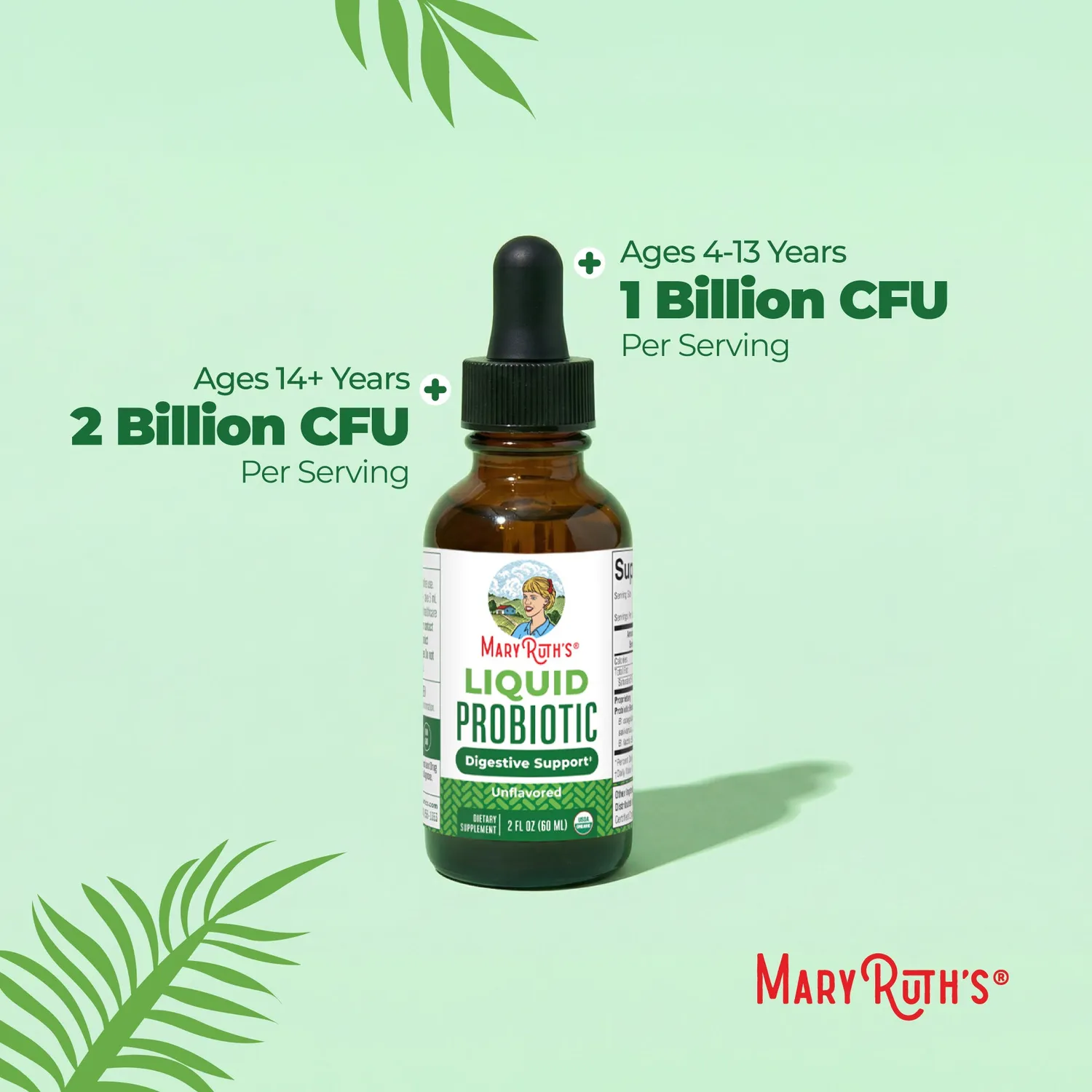 MaryRuth's Organic Liquid Probiotic væske reise 13 stammer
