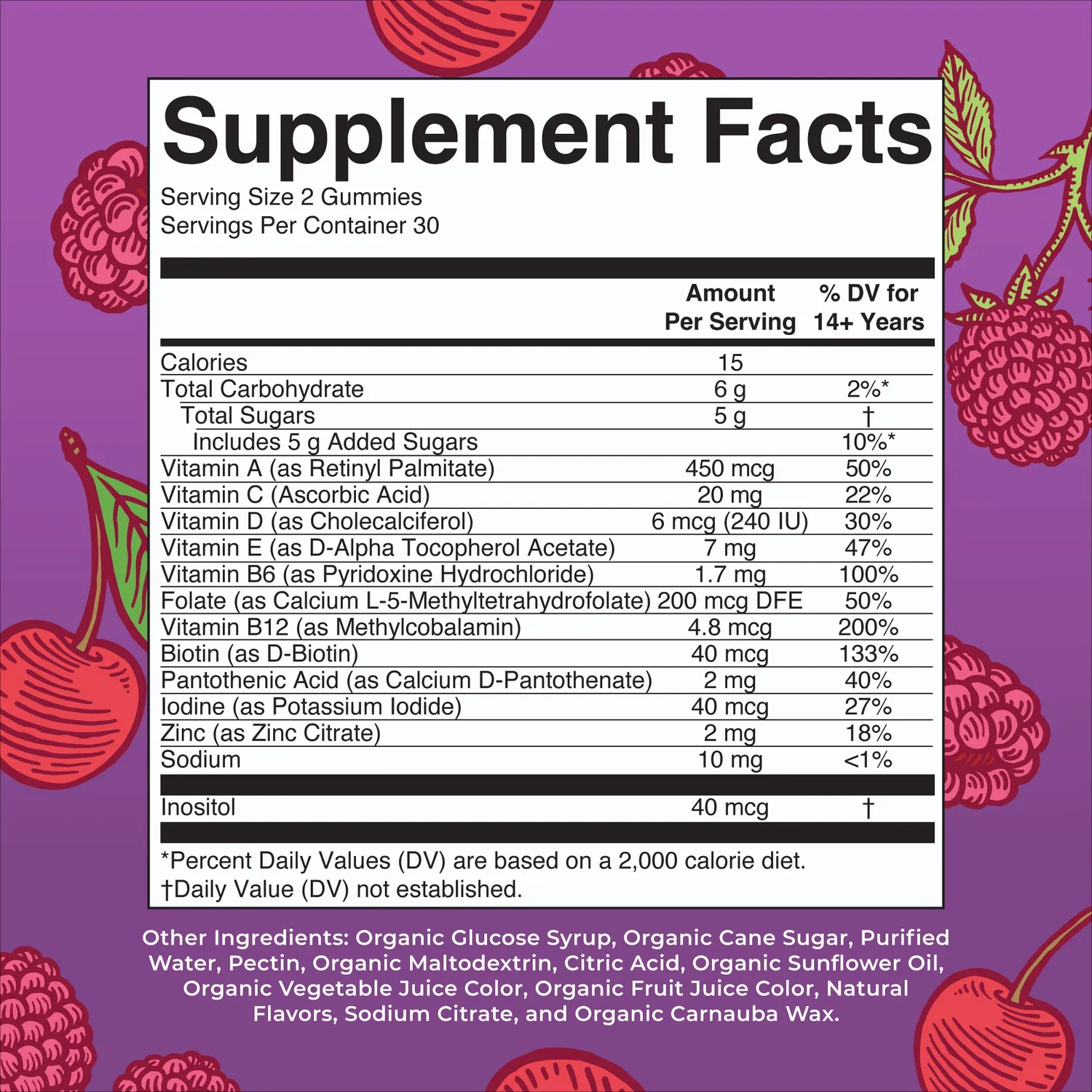 MaryRuth's Organic Men's Multivitamin vingummi kirsebær 60 stk