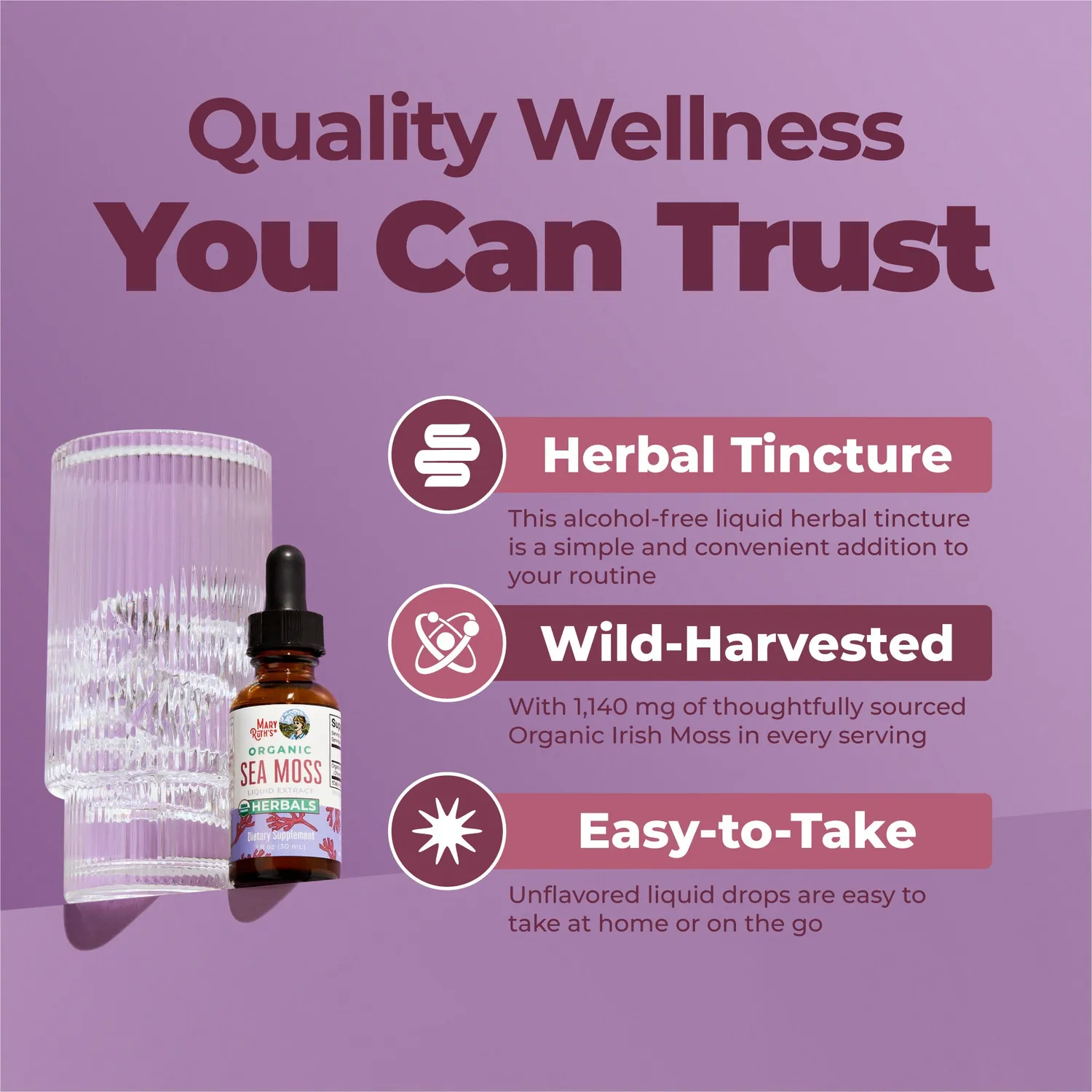 MaryRuth's Organic Sea Moss dråper 30 doser økologisk